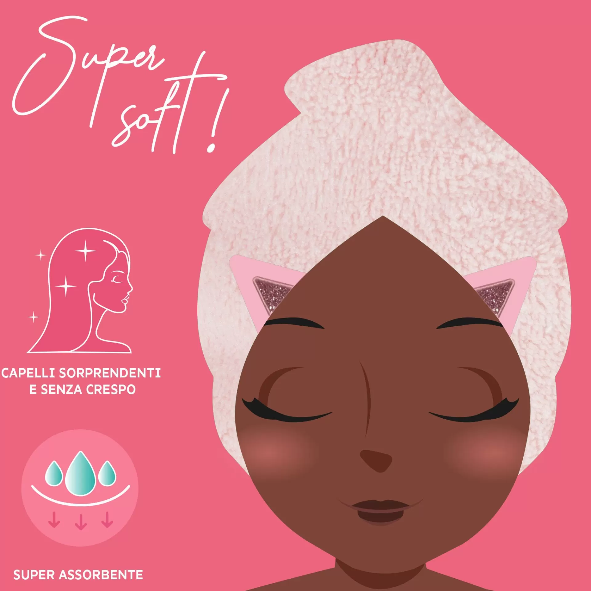 Legami Milano Asciugamano per Capelli a Turbante - Love My Hair- Viso E Corpo