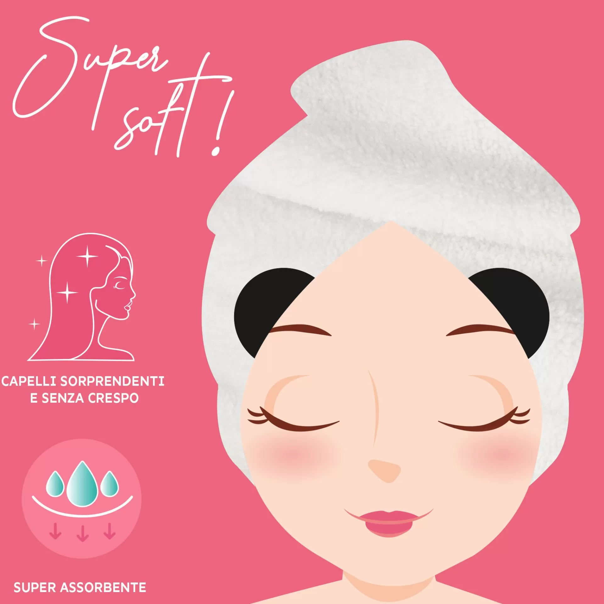 Legami Milano Asciugamano per Capelli a Turbante - Love My Hair- Viso E Corpo