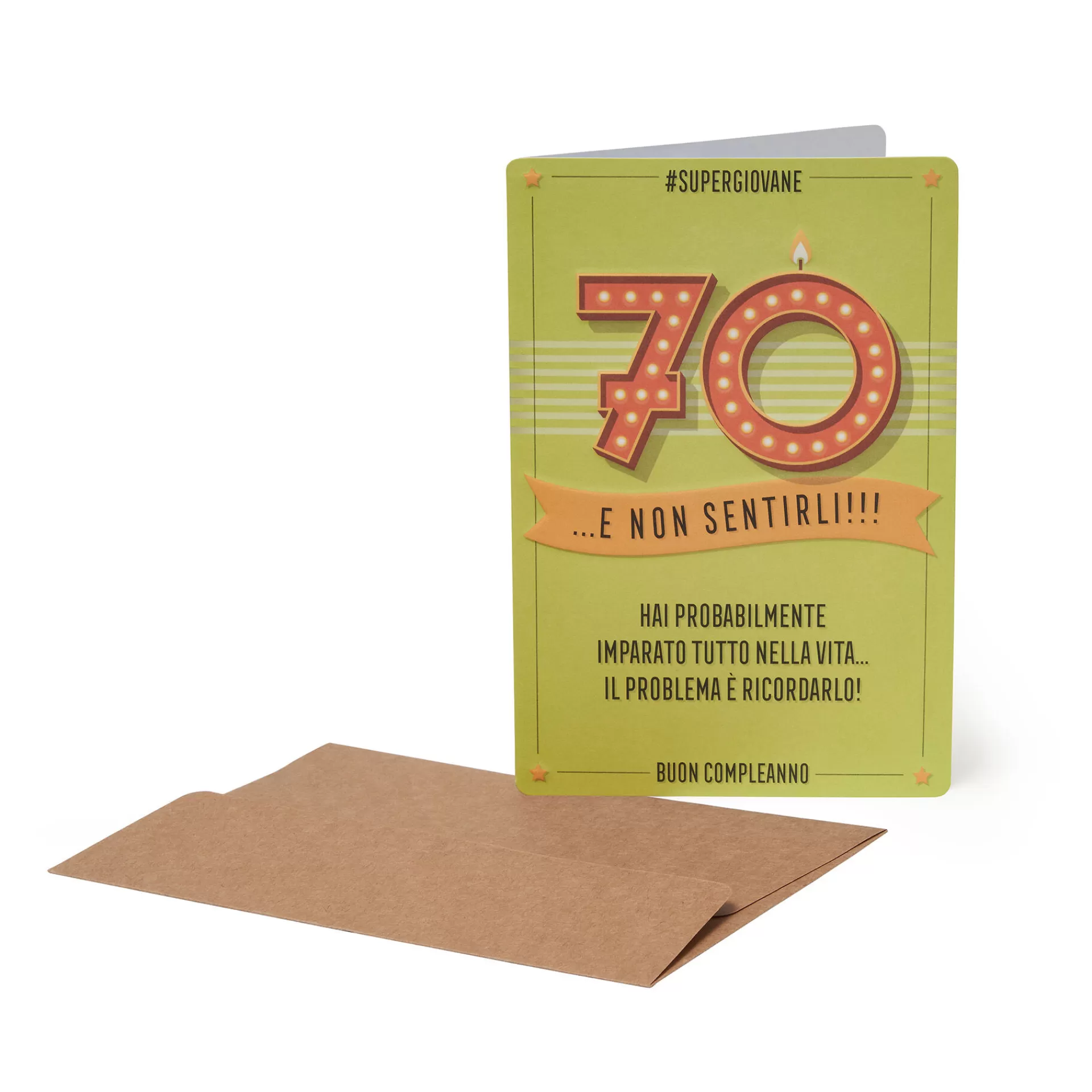 Legami Milano Biglietto d'Auguri - Buon Compleanno - Forever Young - 70 Anni- Biglietti Compleanno