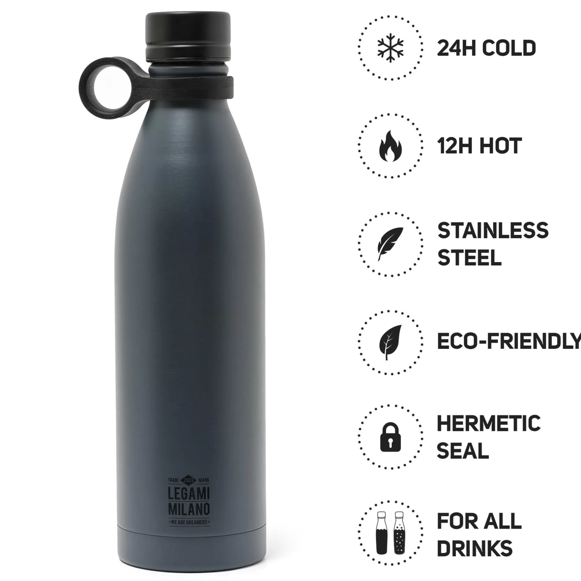 Legami Milano Bottiglia Termica 800 Ml - Hot&Cold- Accessori Da Spiaggia | Bottiglie E Bicchieri Termici