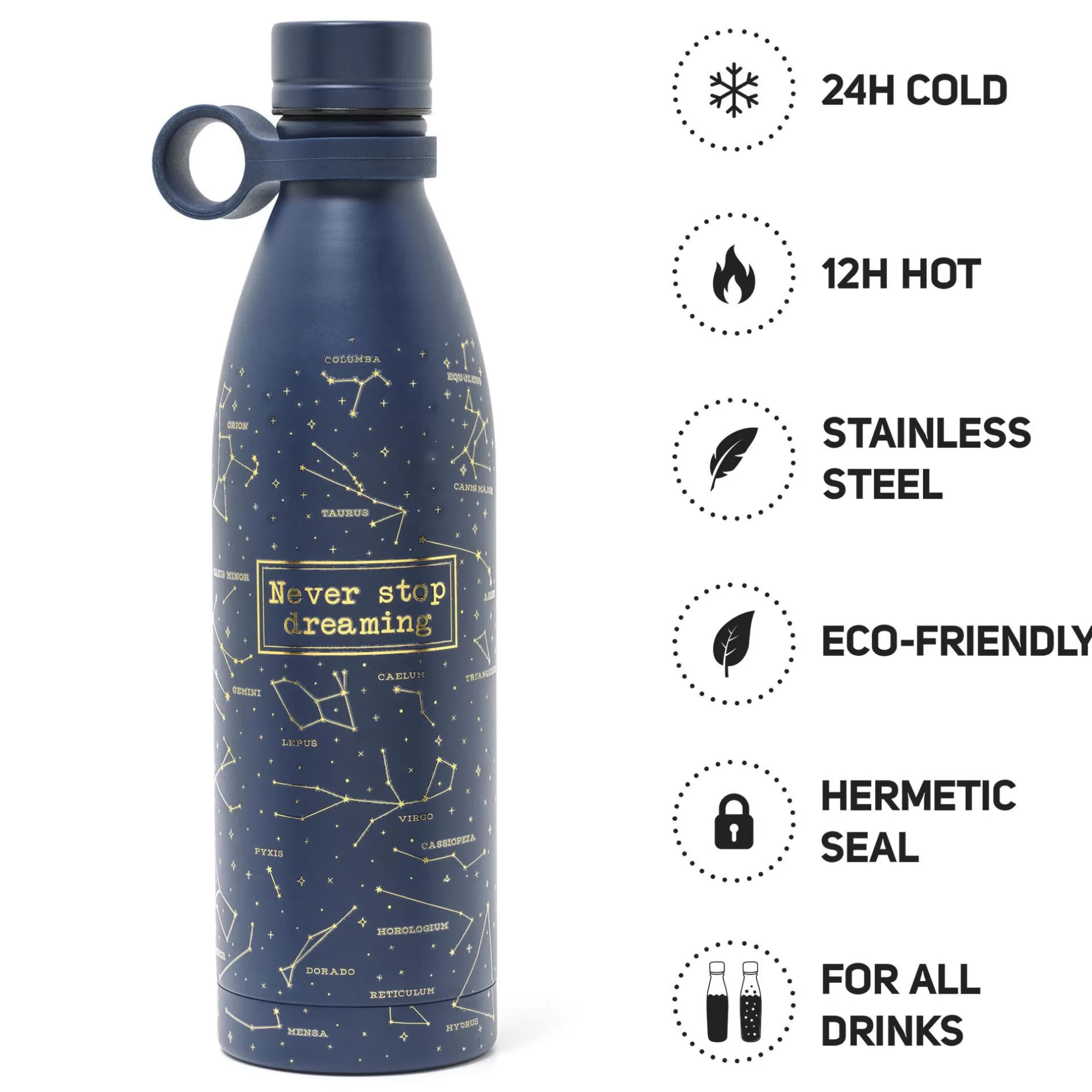 Legami Milano Bottiglia Termica 800 Ml - Hot&Cold- Accessori Da Spiaggia | Bottiglie E Bicchieri Termici