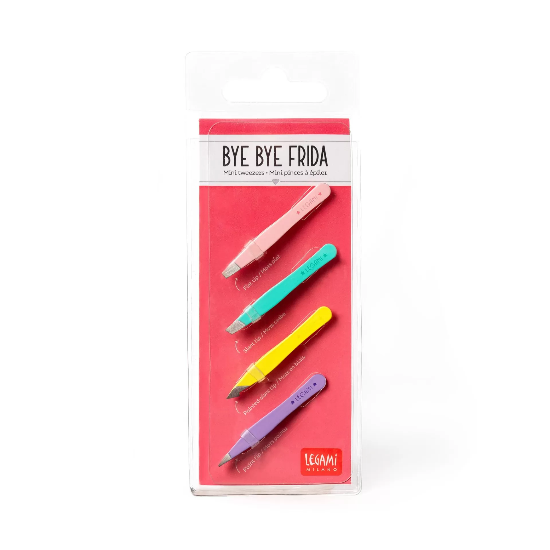 Legami Milano Bye Bye Frida - Set di 4 Mini Pinzette- Accessori Beauty
