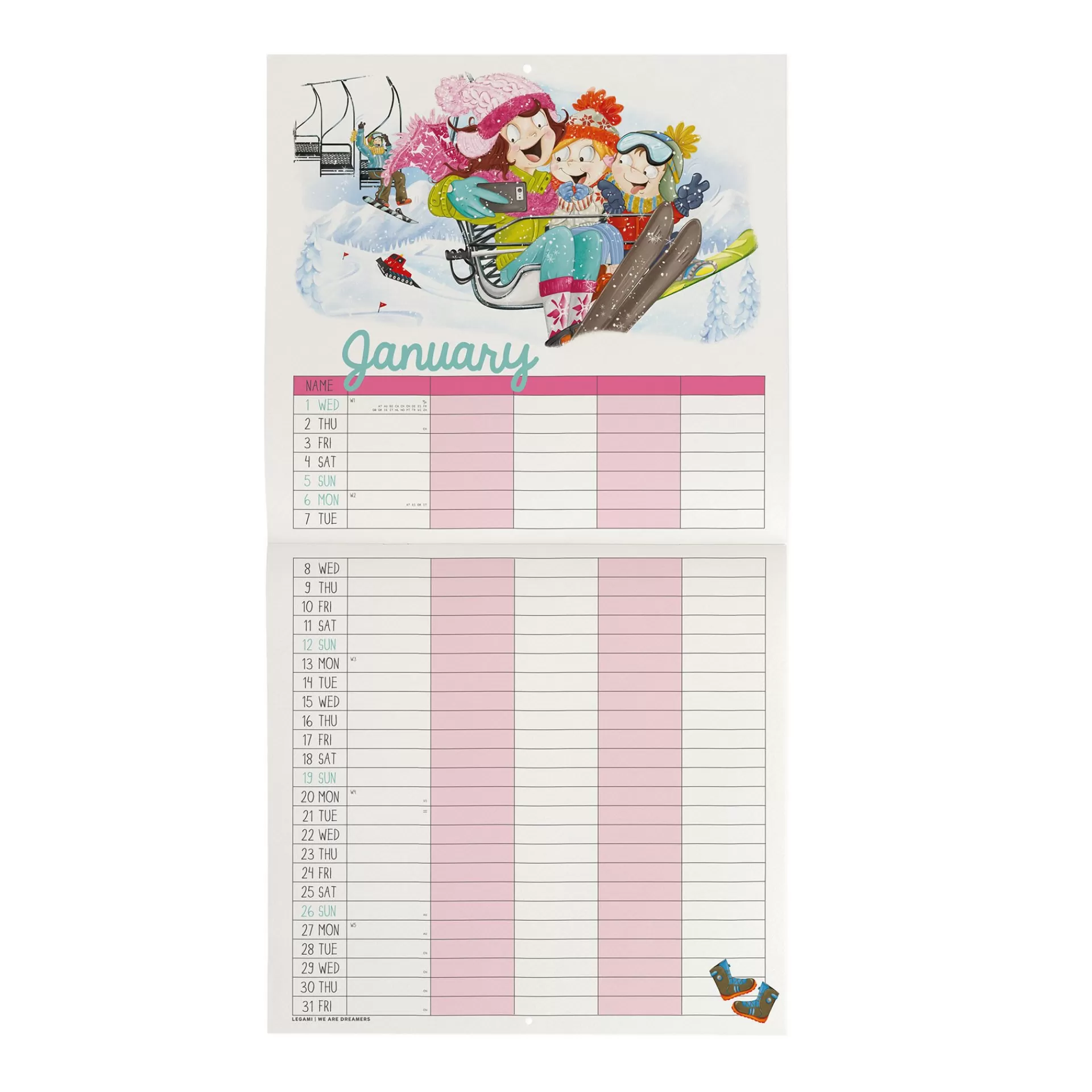 Legami Milano Calendario da Parete 2025 - 30 x 29 cm- Calendari Da Parete