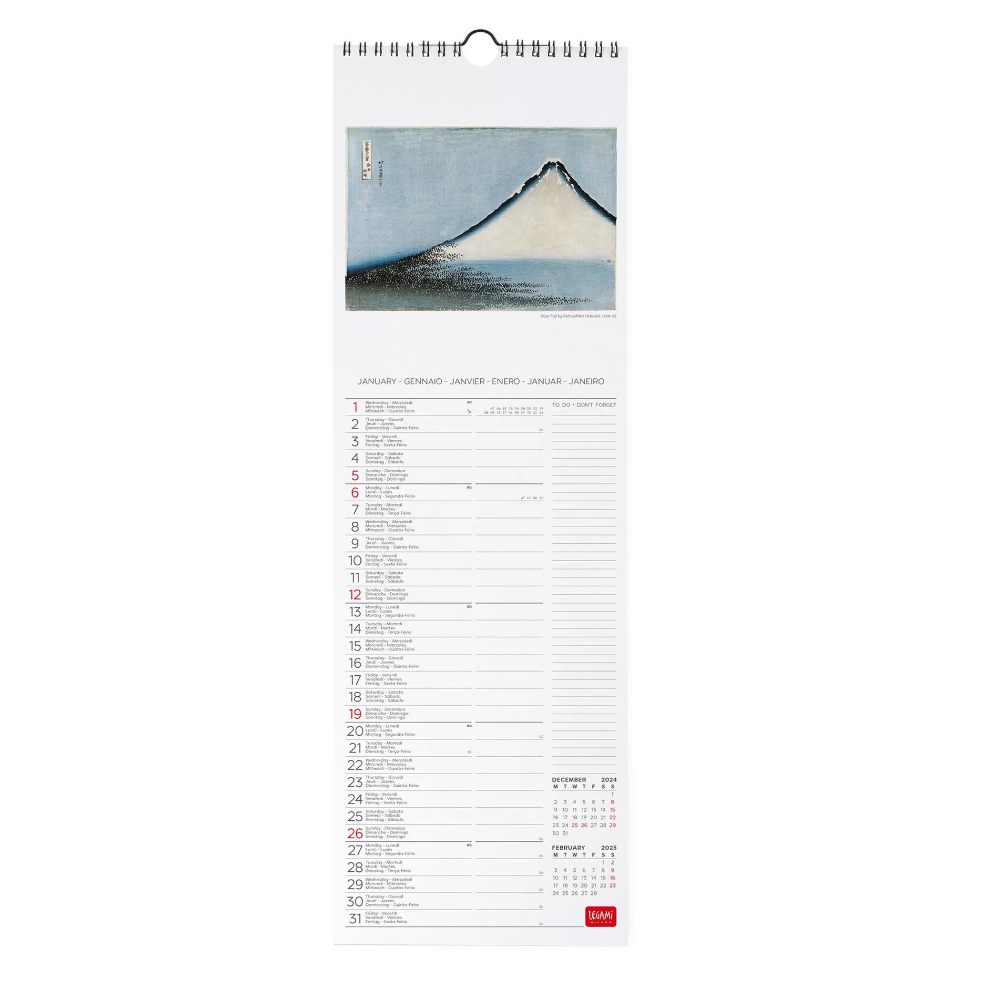 Legami Milano Calendario da Parete 2025 - 16 x 49 cm- Calendari Da Parete