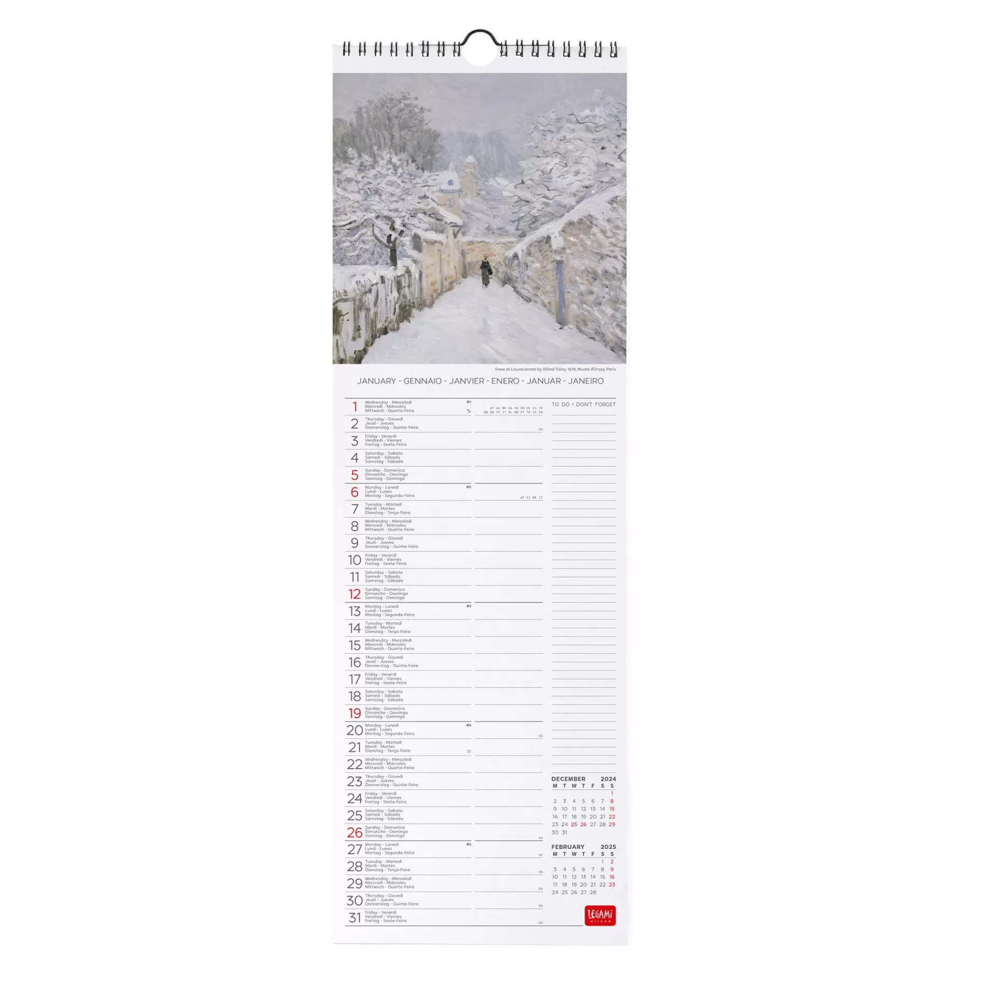 Legami Milano Calendario da Parete 2025 - 16 x 49 cm- Calendari Da Parete