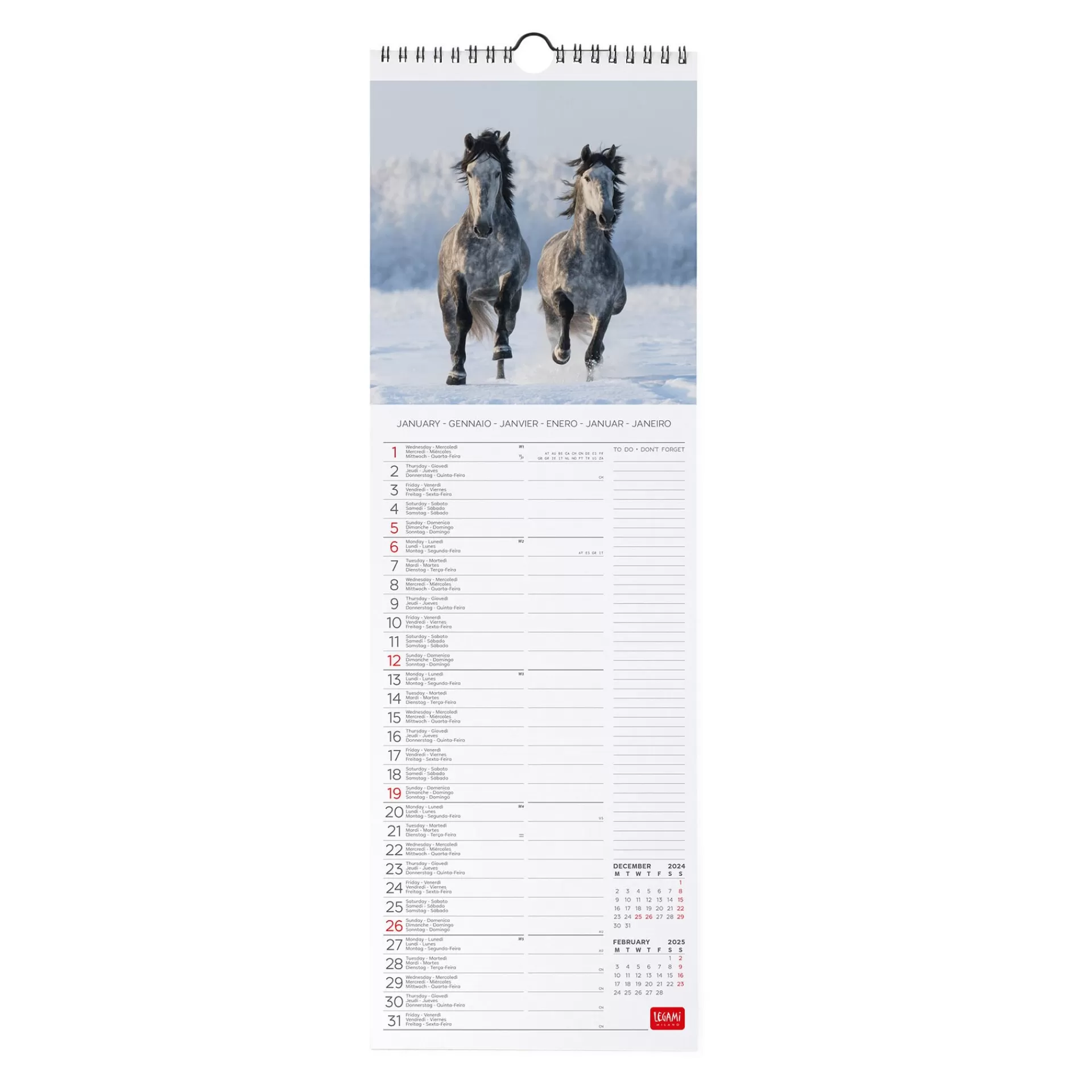Legami Milano Calendario da Parete 2025 - 16 x 49 cm- Calendari Da Parete
