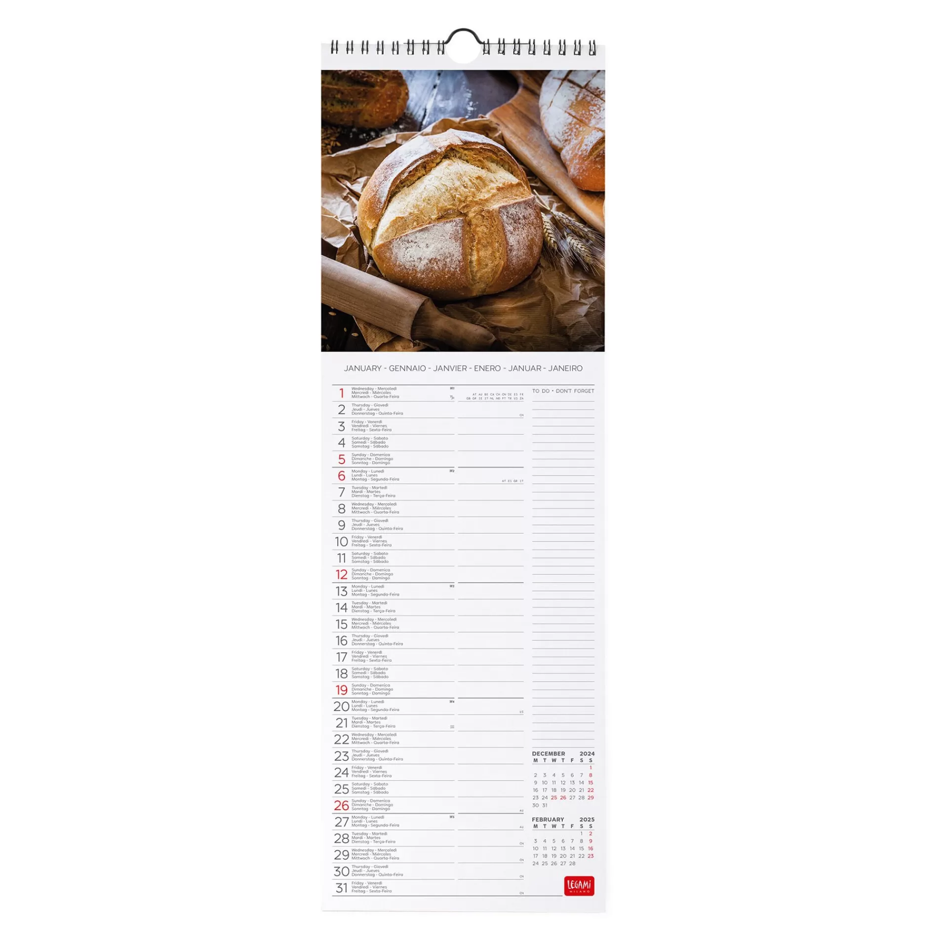 Legami Milano Calendario da Parete 2025 - 16 x 49 cm- Calendari Da Parete