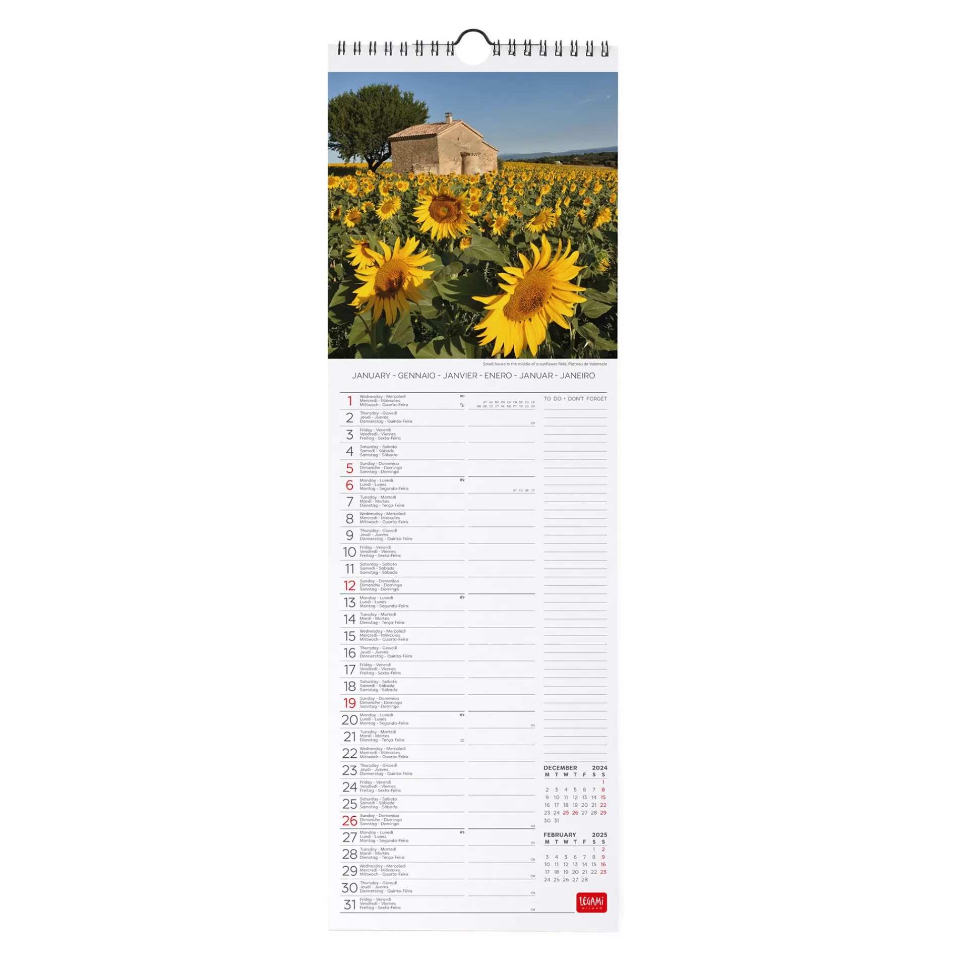 Legami Milano Calendario da Parete 2025 - 16 x 49 cm- Calendari Da Parete