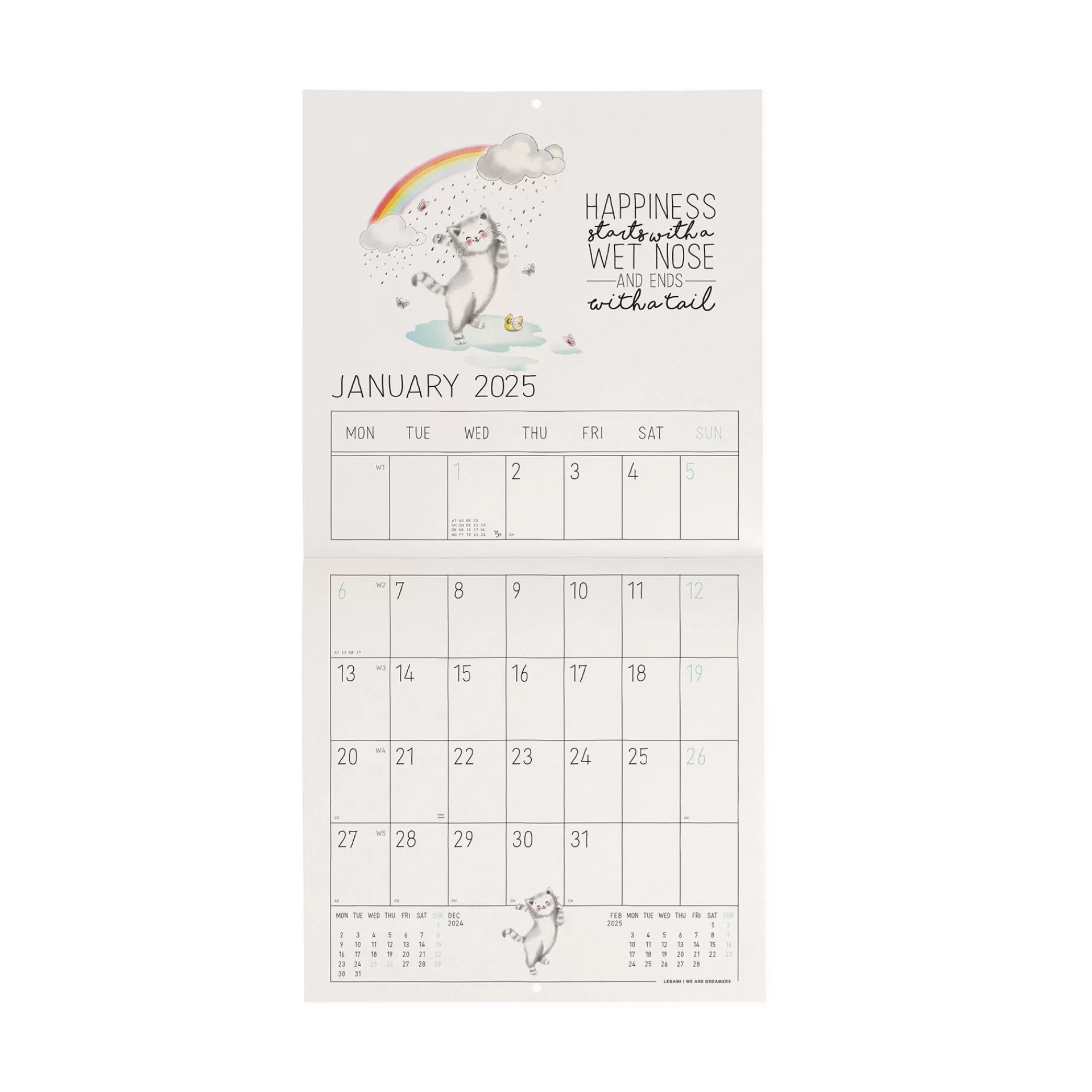 Legami Milano Calendario da Parete 2025 - 18 x 18 cm- Calendari Da Parete