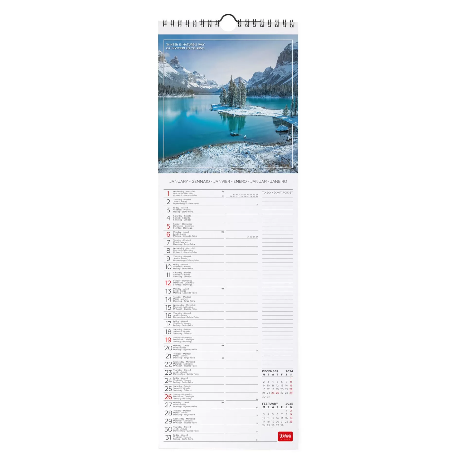 Legami Milano Calendario da Parete 2025 - 16 x 49 cm- Calendari Da Parete