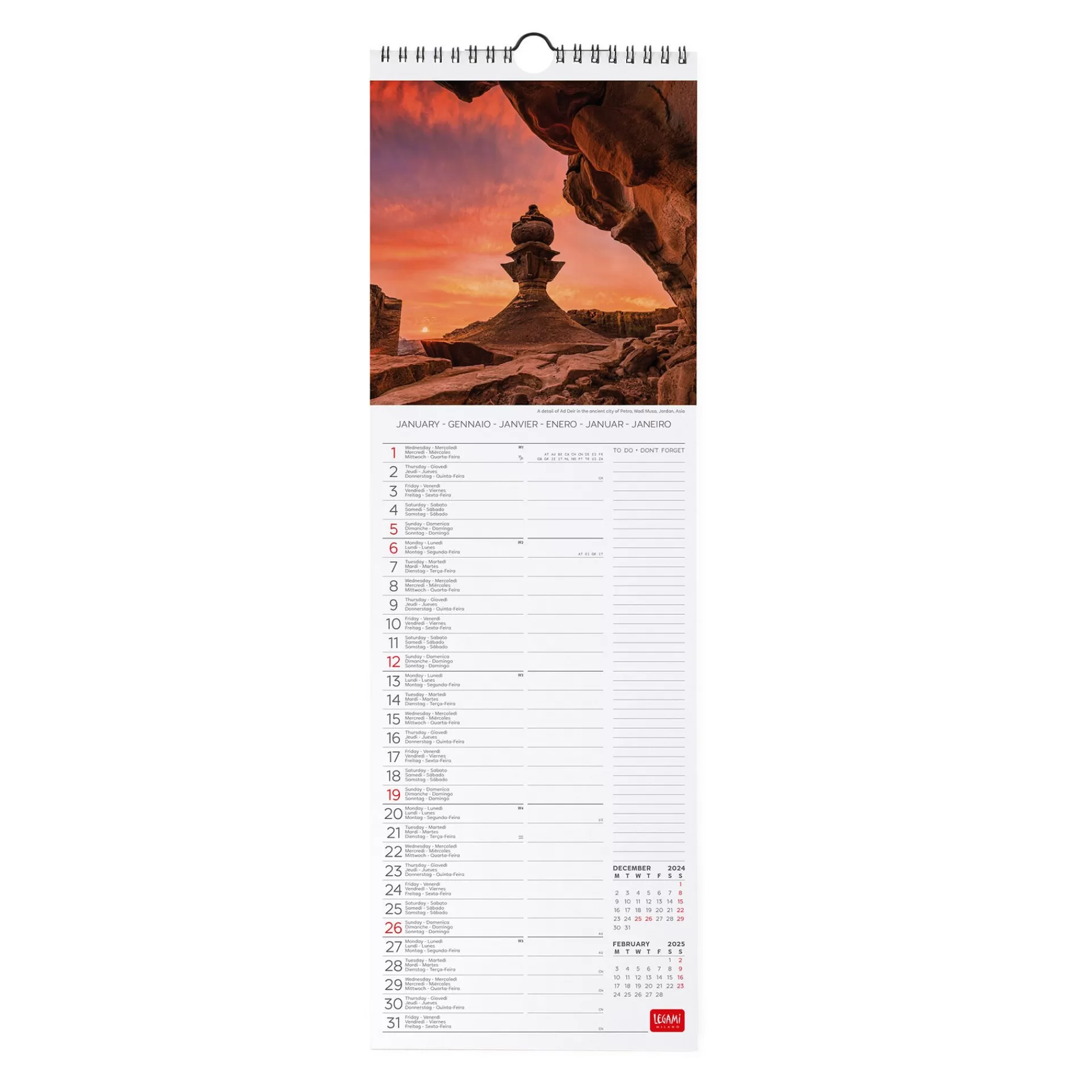 Legami Milano Calendario da Parete 2025 - 16 x 49 cm- Calendari Da Parete