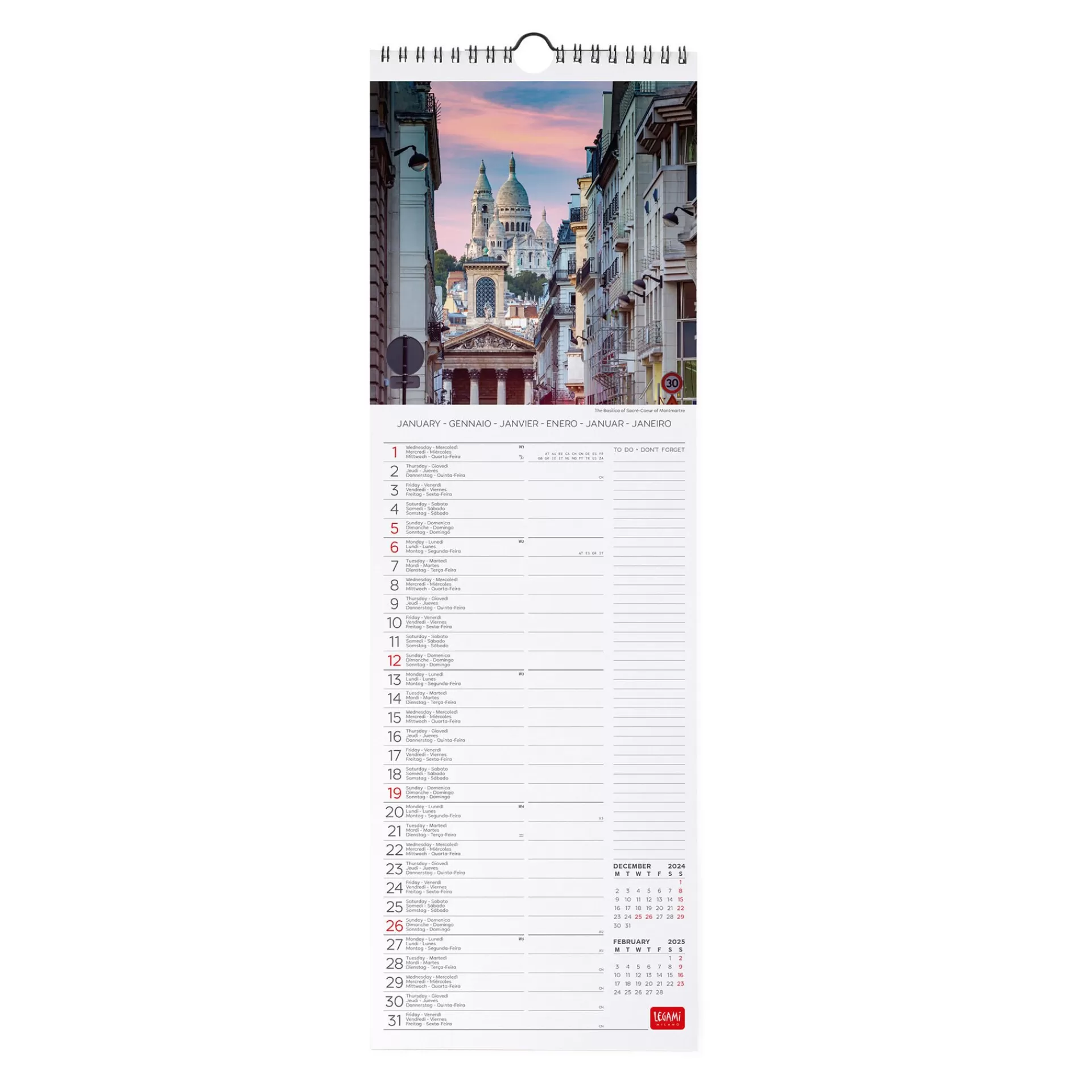 Legami Milano Calendario da Parete 2025 - 16 x 49 cm- Calendari Da Parete