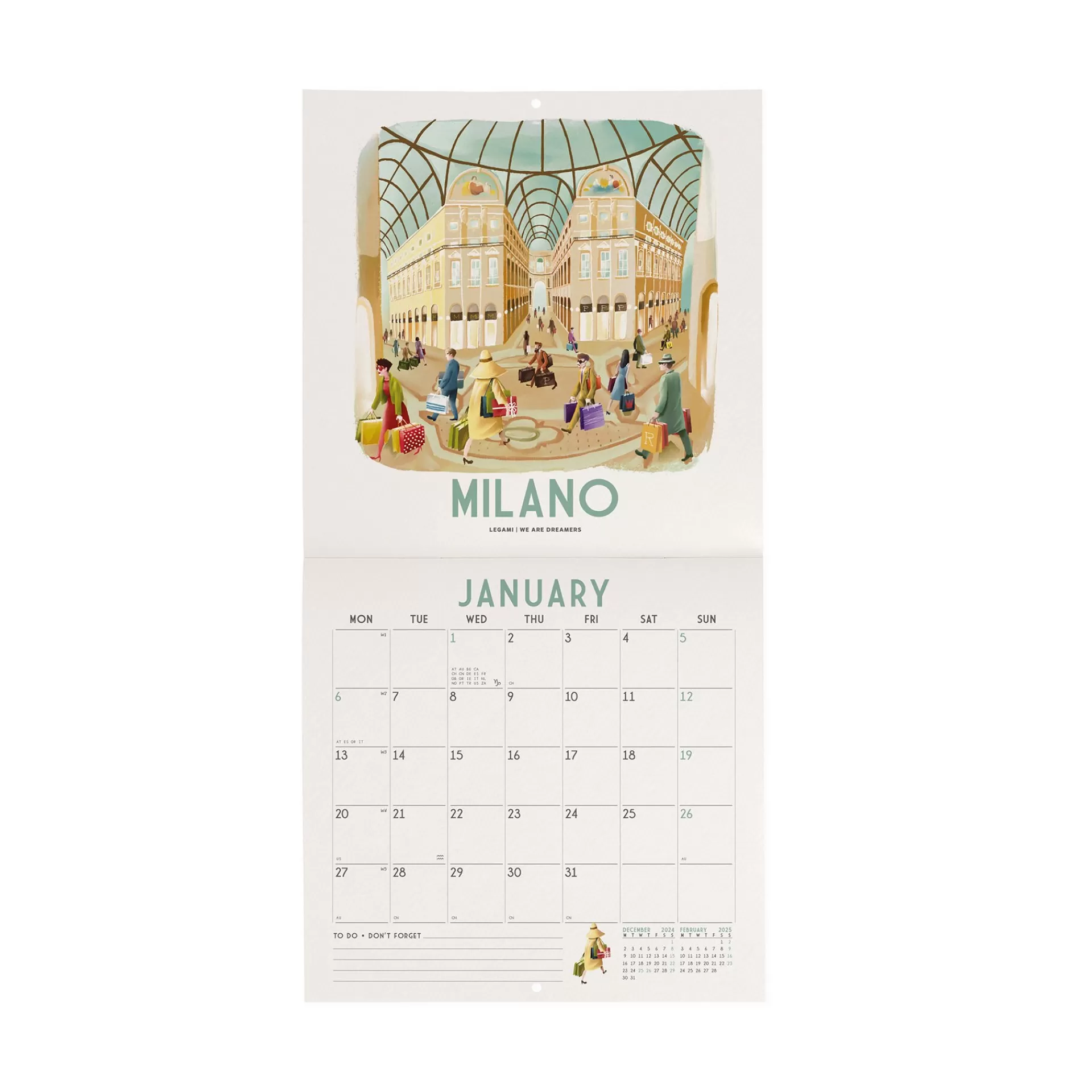 Legami Milano Calendario da Parete 2025 - 18 x 18 cm- Calendari Da Parete