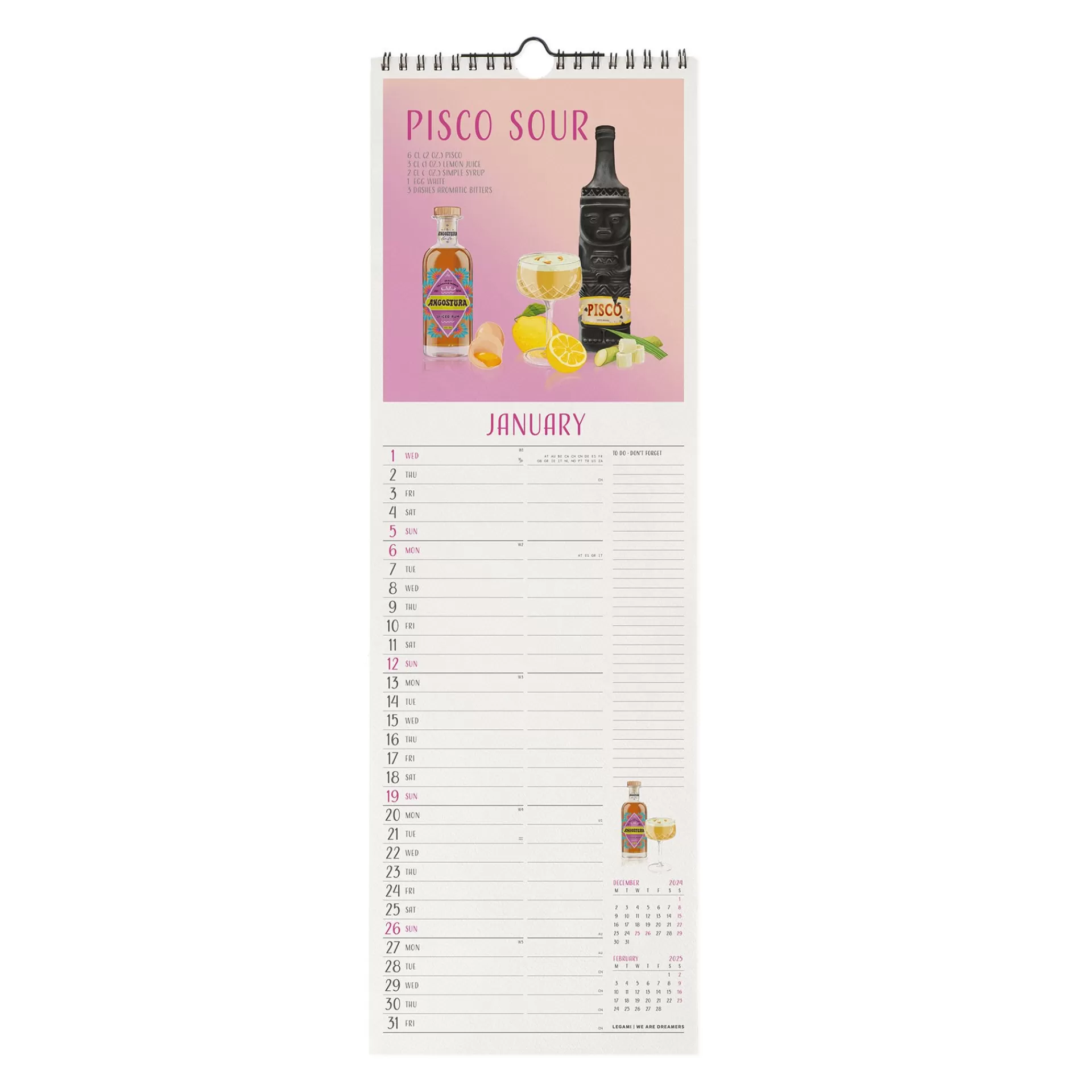 Legami Milano Calendario da Parete 2025 - 16 x 49 cm- Calendari Da Parete