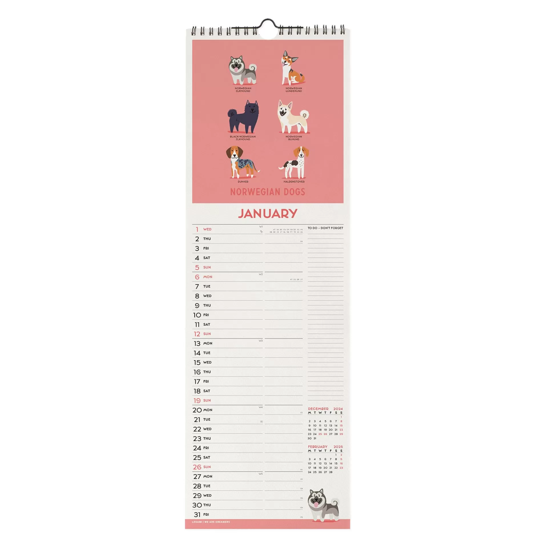 Legami Milano Calendario da Parete 2025 - 16 x 49 cm- Calendari Da Parete