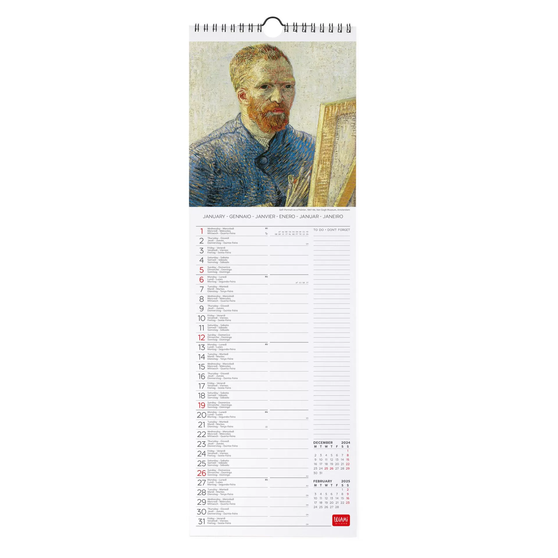 Legami Milano Calendario da Parete 2025 - 16 x 49 cm- Calendari Da Parete