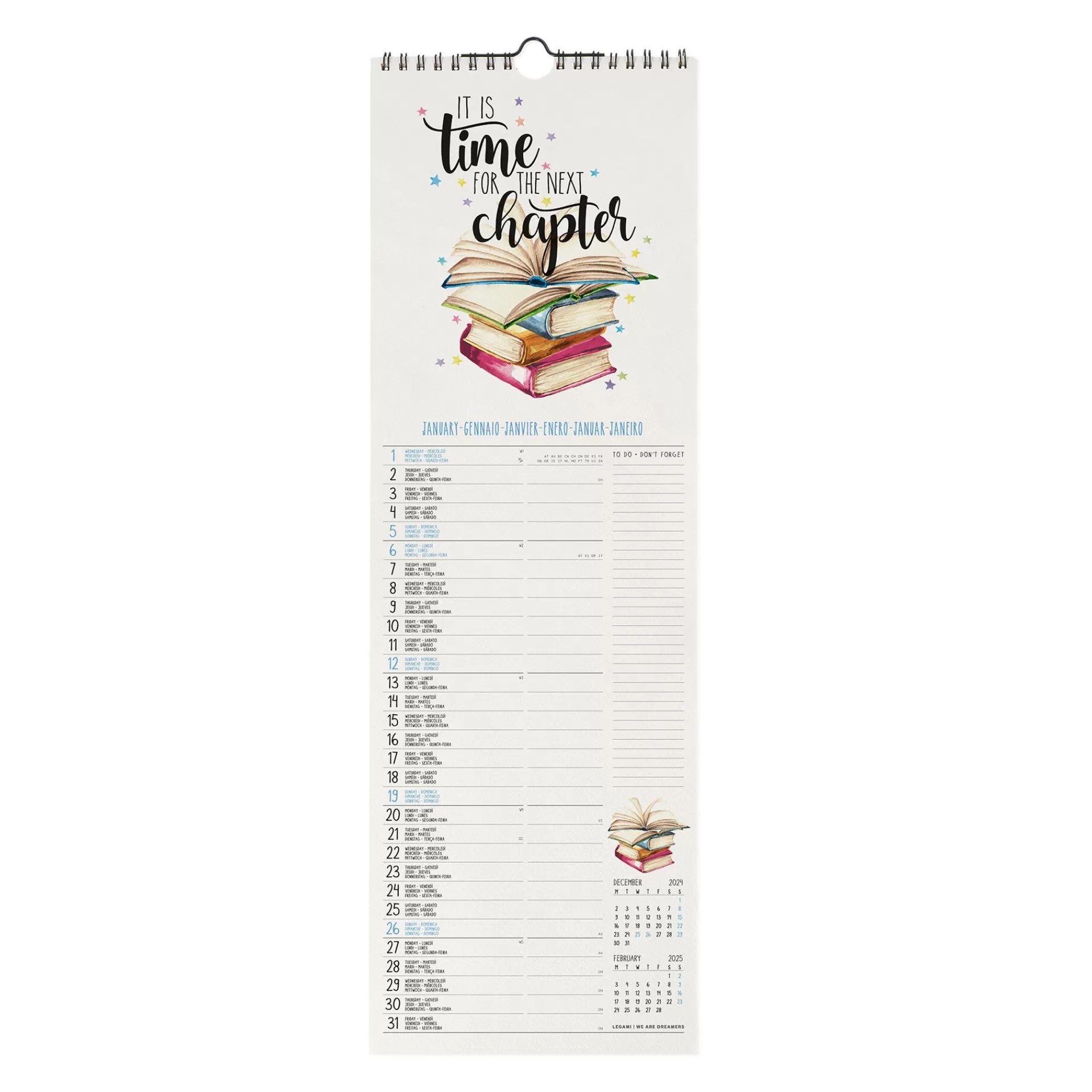 Legami Milano Calendario da Parete 2025 - 16 x 49 cm- Calendari Da Parete