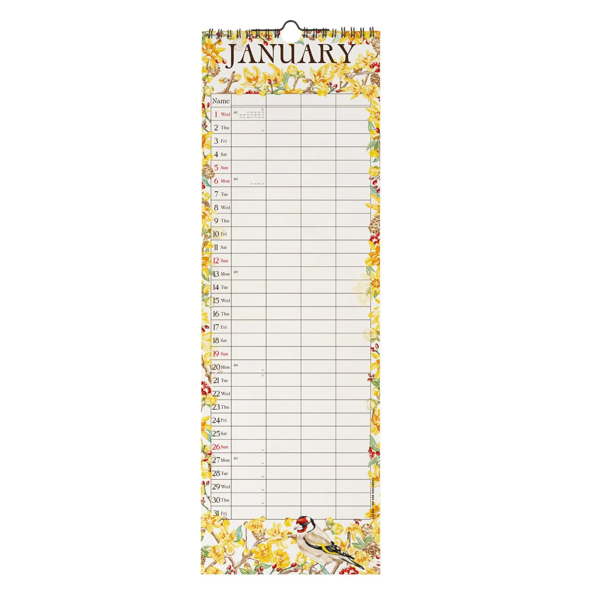 Legami Milano Calendario da Parete 2025 - 16 x 49 cm- Calendari Da Parete