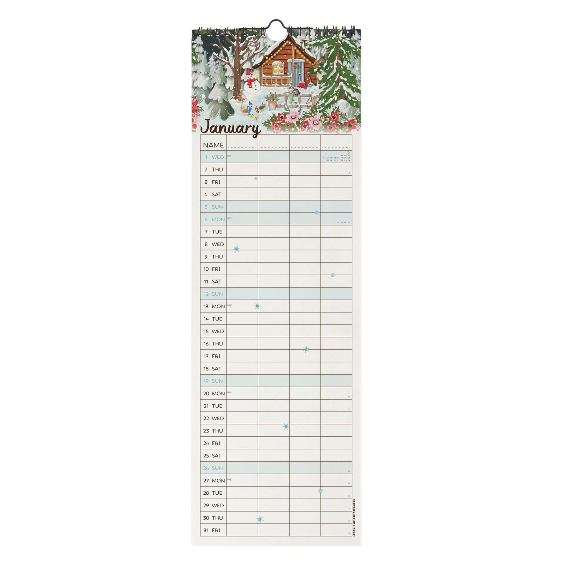 Legami Milano Calendario da Parete 2025 - 16 x 49 cm- Calendari Da Parete