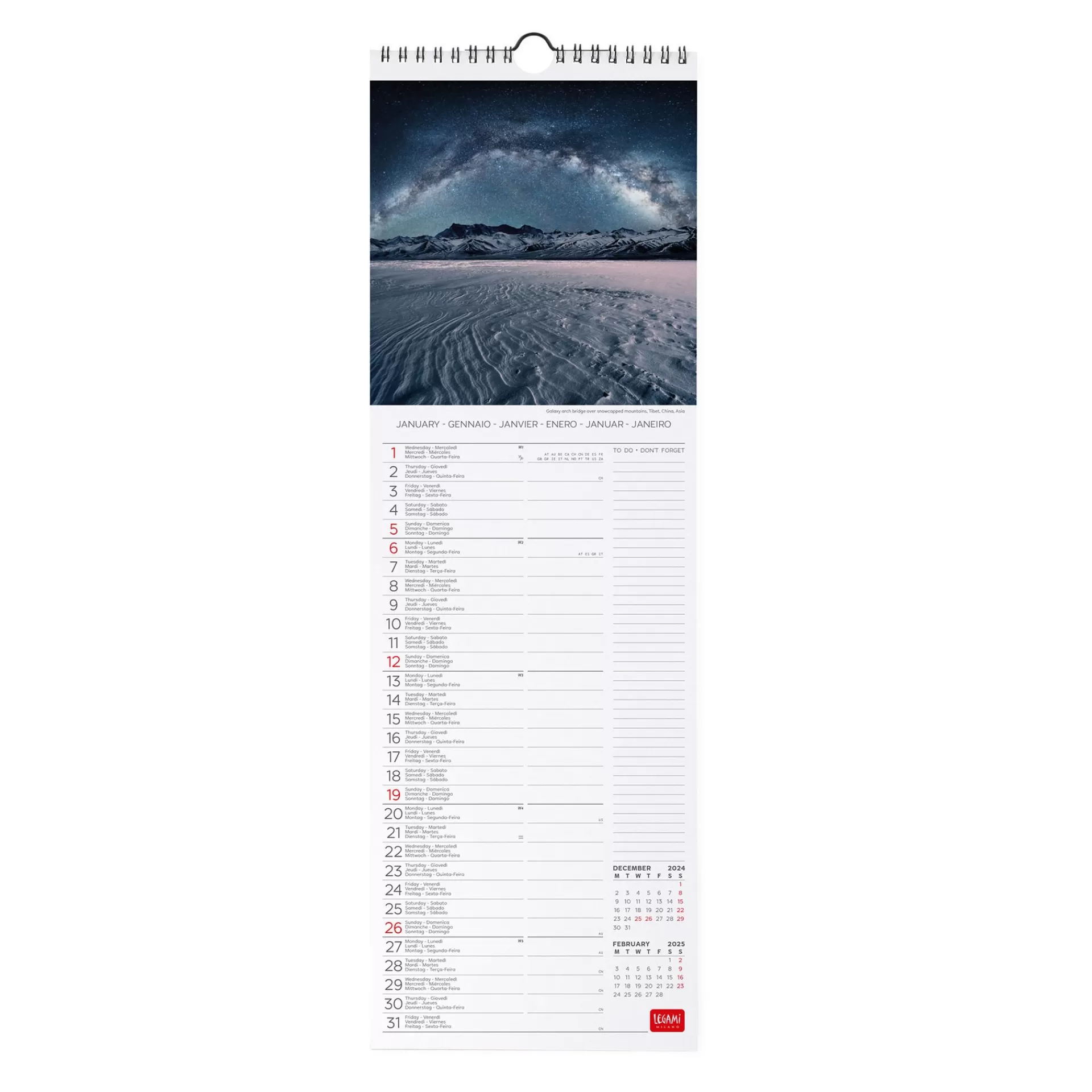 Legami Milano Calendario da Parete 2025 - 16 x 49 cm- Calendari Da Parete