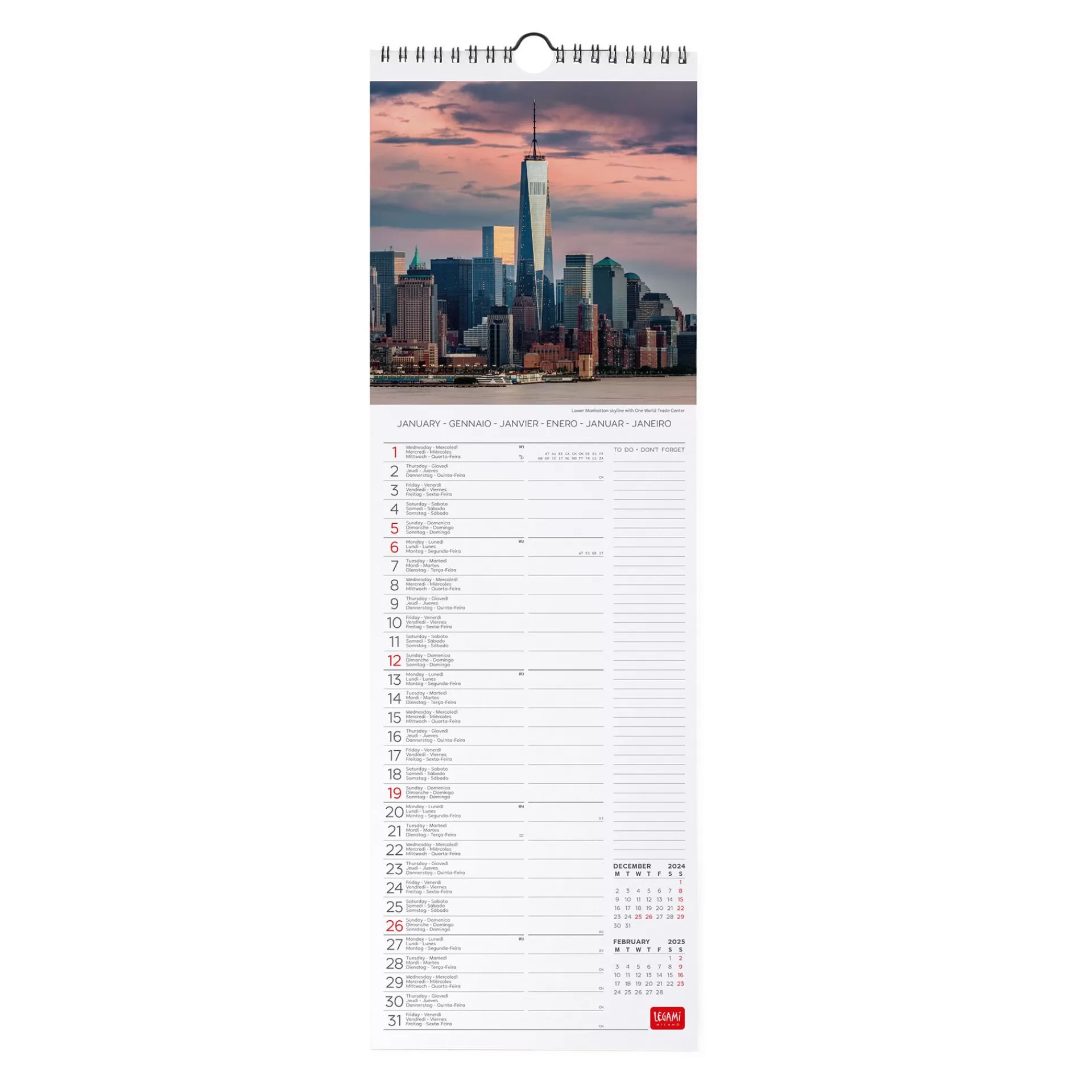 Legami Milano Calendario da Parete 2025 - 16 x 49 cm- Calendari Da Parete