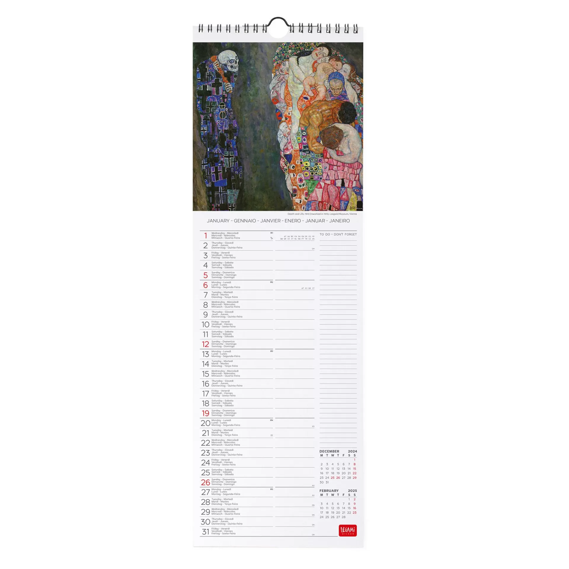 Legami Milano Calendario da Parete 2025 - 16 x 49 cm- Calendari Da Parete