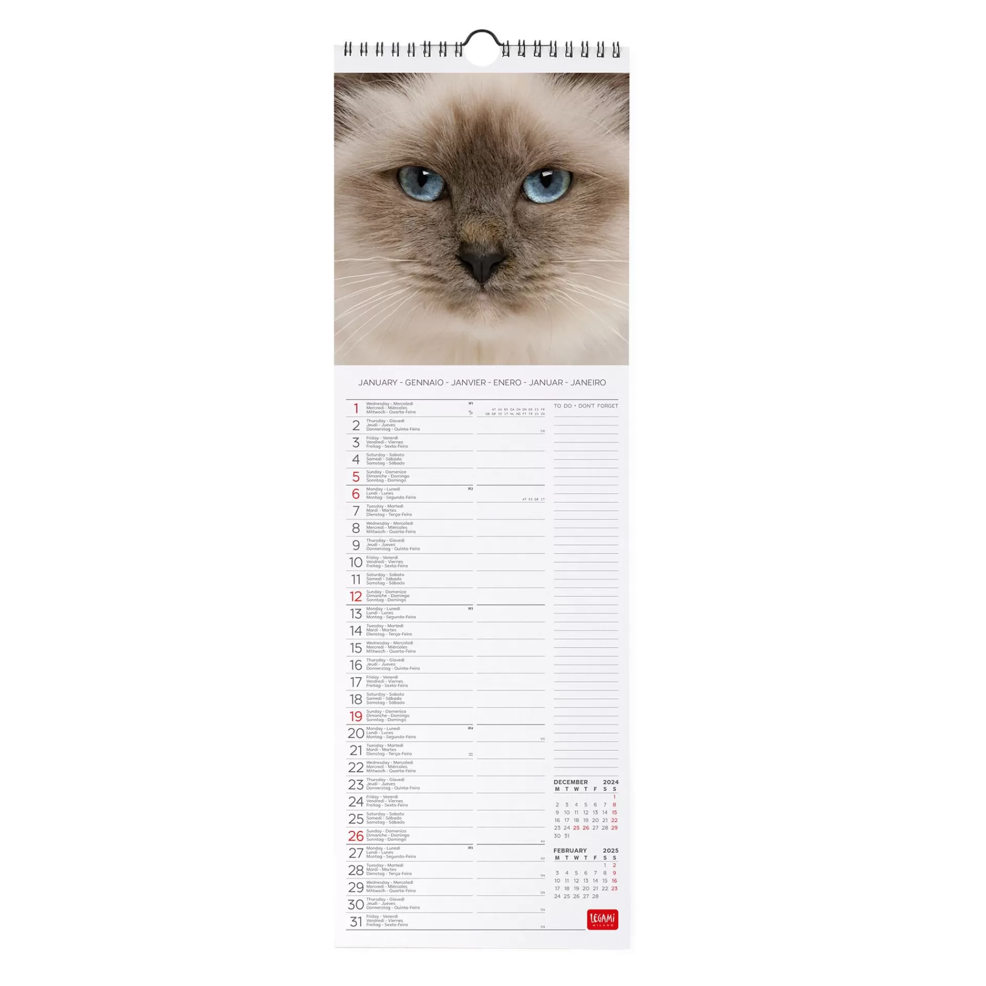 Legami Milano Calendario da Parete 2025 - 16 x 49 cm- Calendari Da Parete