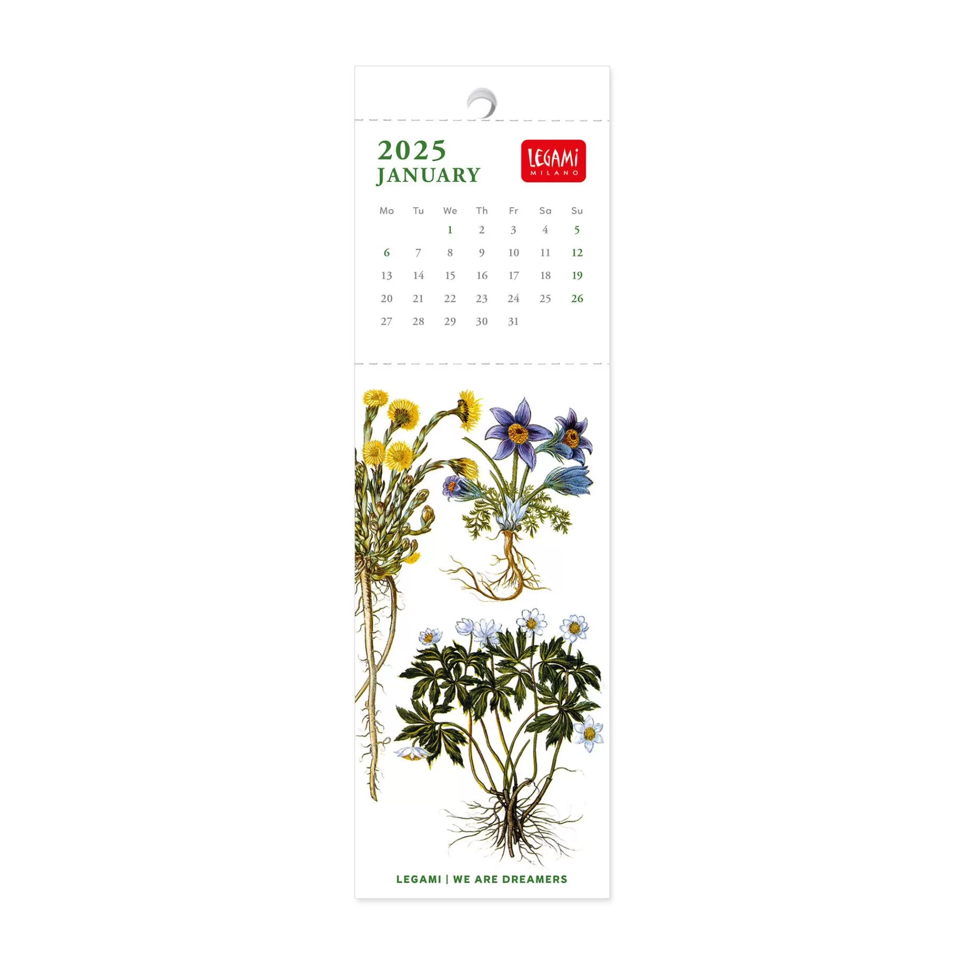 Legami Milano Calendario Segnalibro 2025 - 5,5 x 18 cm- Calendari Segnalibro