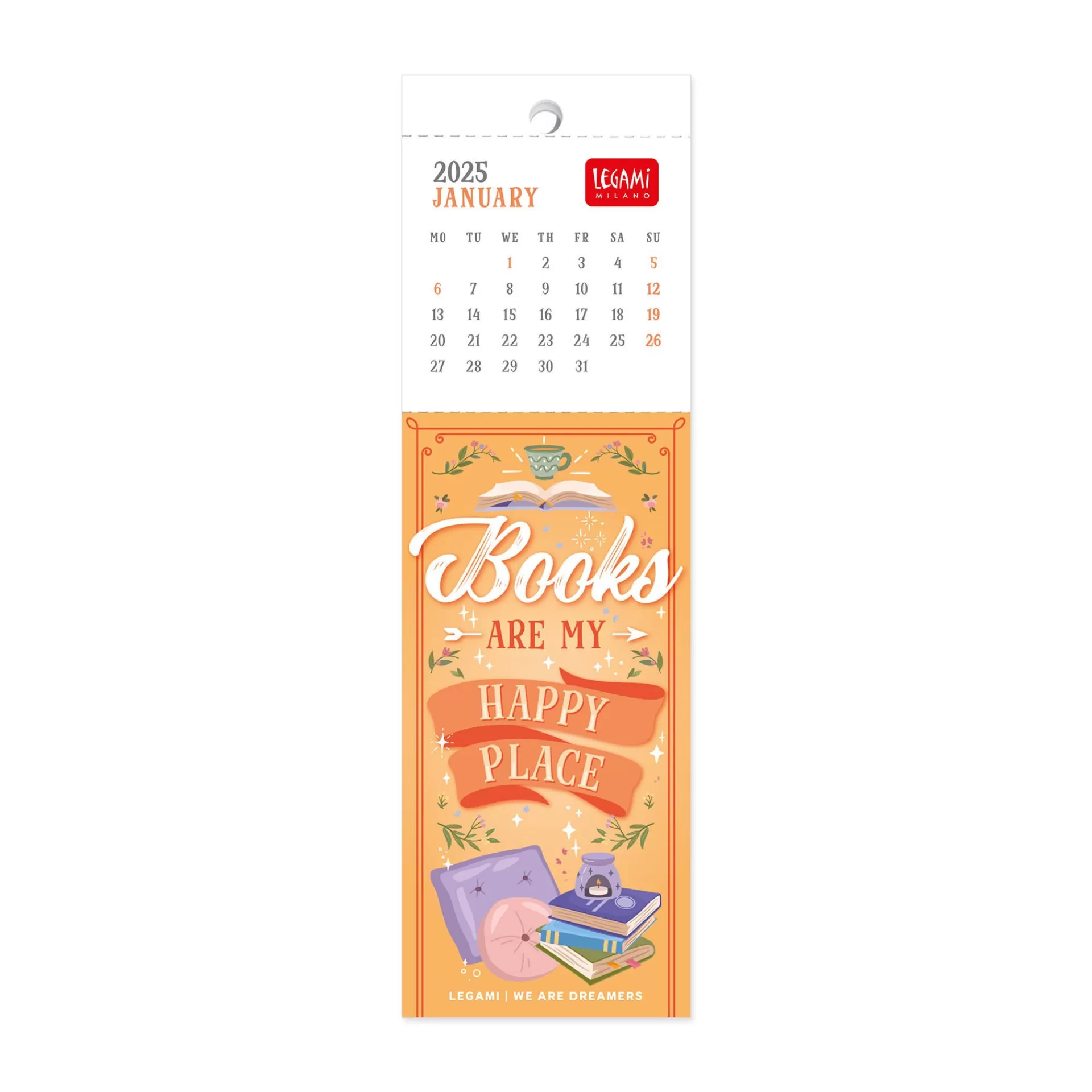 Legami Milano Calendario Segnalibro 2025 - 5,5 x 18 cm- Calendari Segnalibro
