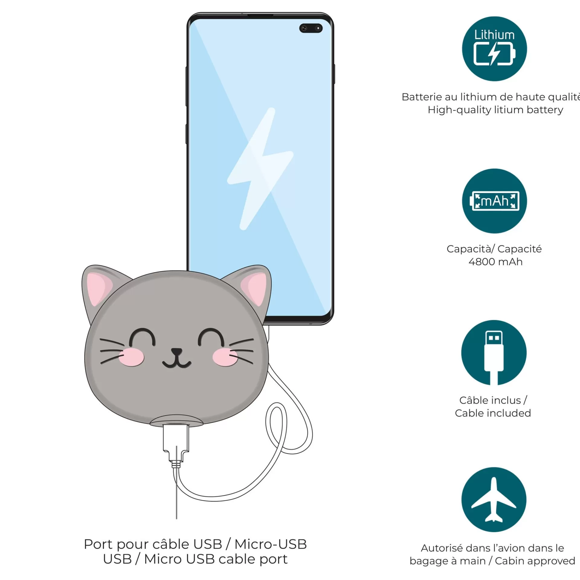 Legami Milano Caricabatteria Portatile - My Super Power- Power Bank E Caricabatterie