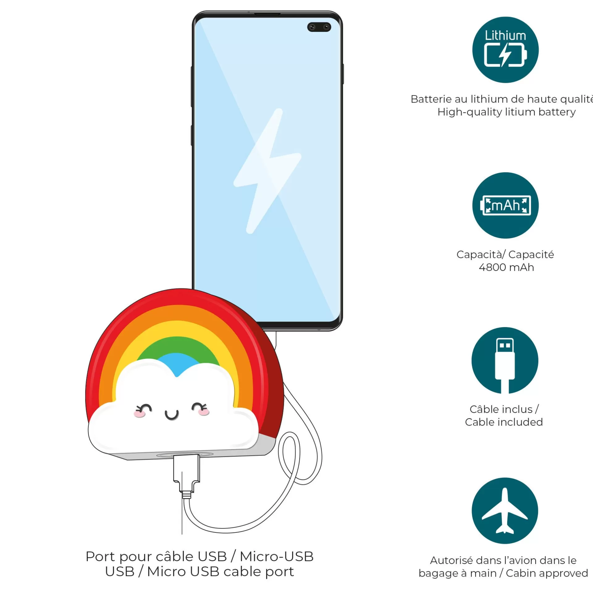 Legami Milano Caricabatteria Portatile - My Super Power- Power Bank E Caricabatterie