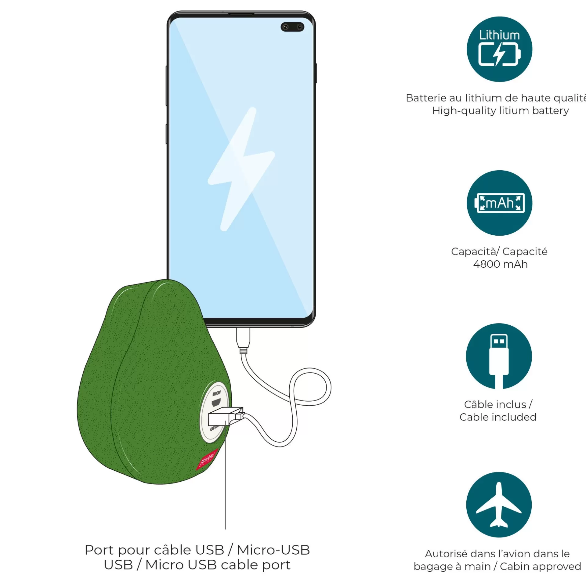 Legami Milano Caricabatteria Portatile - My Super Power- Power Bank E Caricabatterie