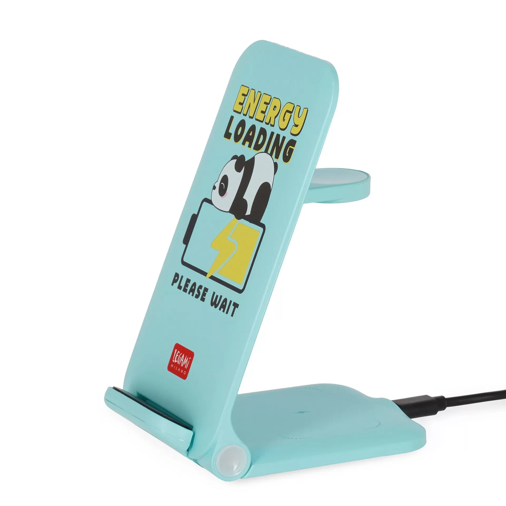 Legami Milano Caricabatteria Wireless 3 in 1 con Supporto - Charging Station- Power Bank E Caricabatterie