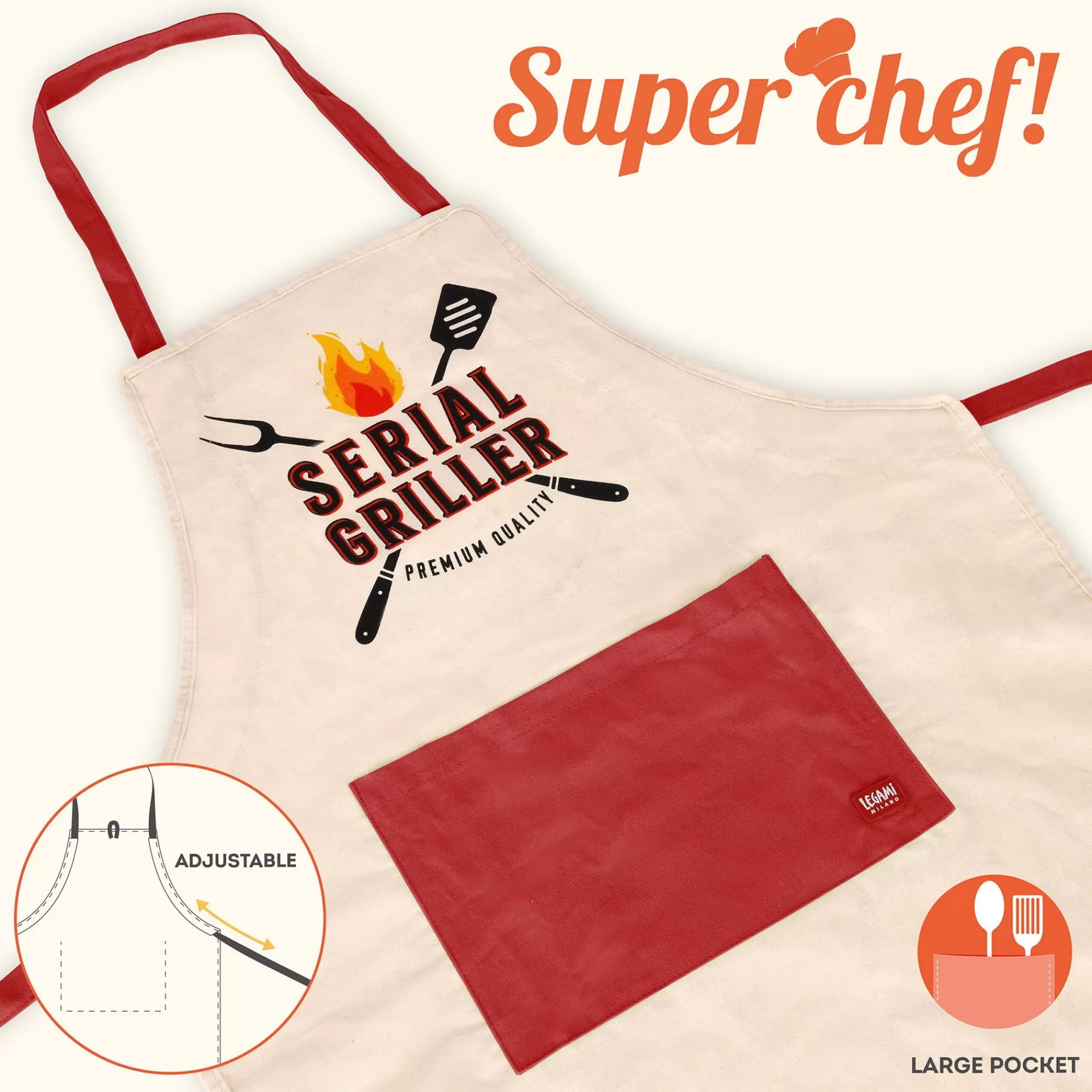 Legami Milano Grembiule da Cucina - Super Chef- Grembiuli