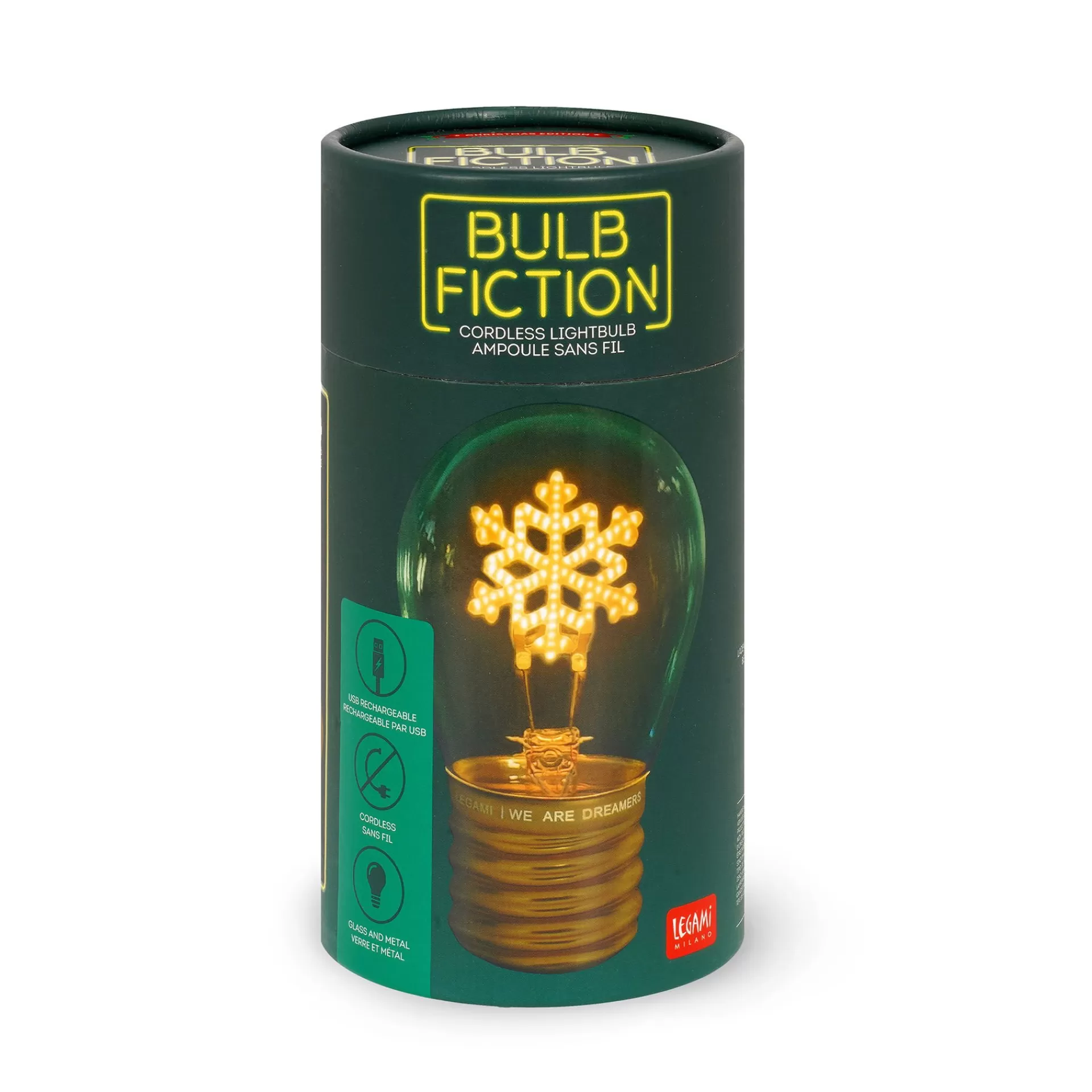 Legami Milano Lampada da Tavolo a Forma di Lampadina - Bulb Fiction- Luci Decorative | Accessori Natalizi