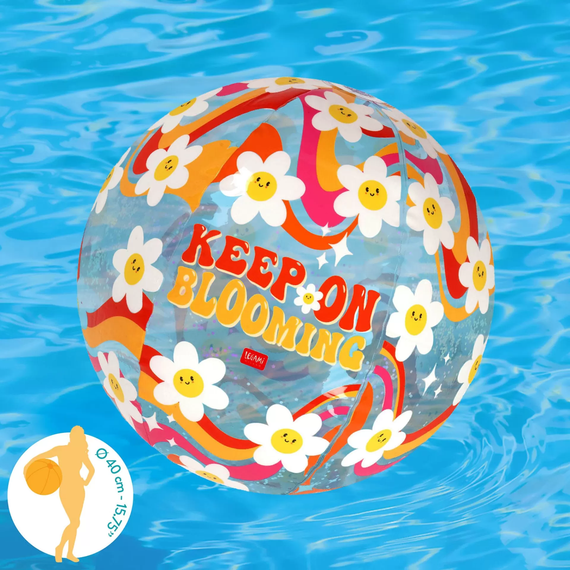 Legami Milano Palla da Spiaggia Gonfiabile - Glitter Beach Ball- Giochi Da Spiaggia | Gonfiabili