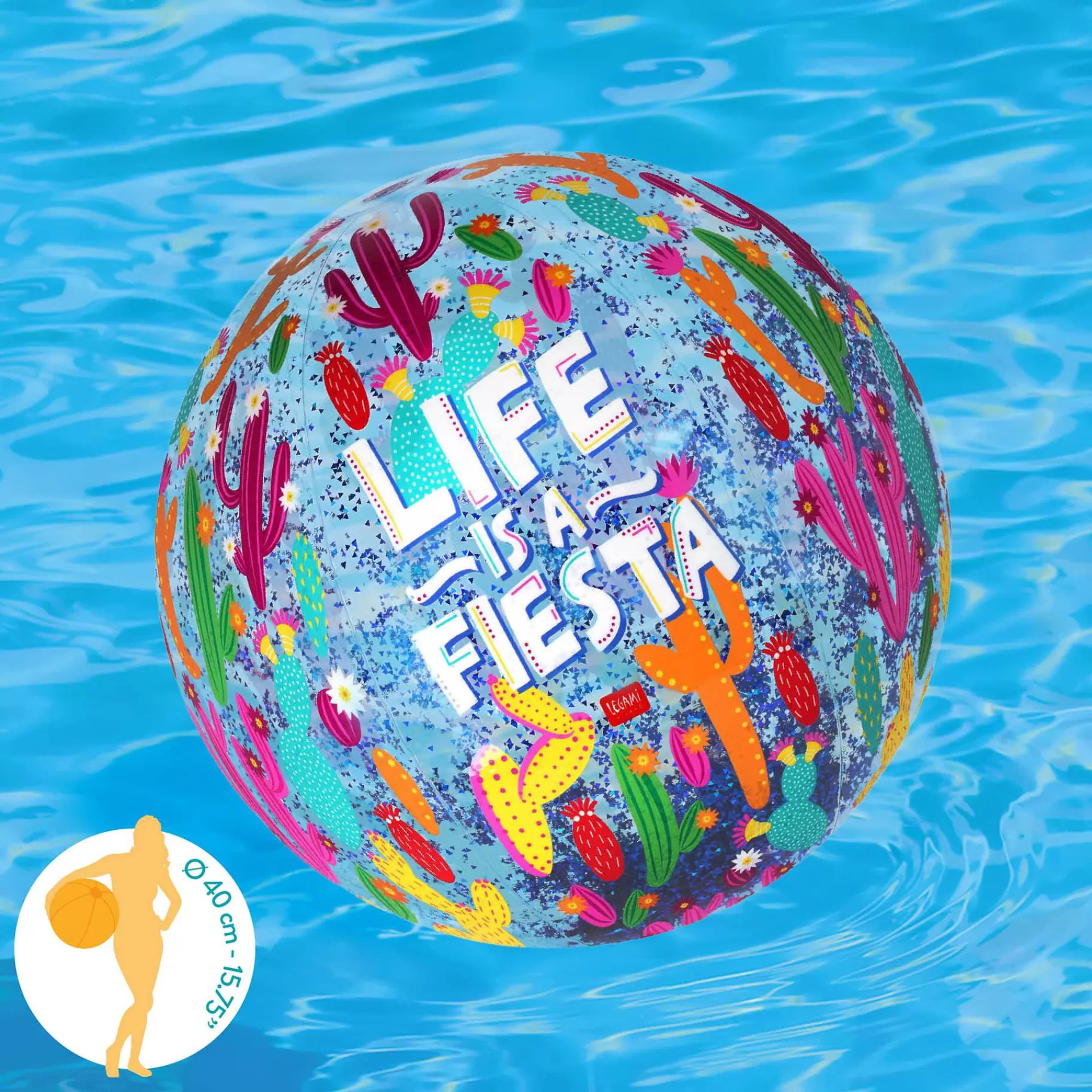 Legami Milano Palla da Spiaggia Gonfiabile - Glitter Beach Ball- Giochi Da Spiaggia | Gonfiabili