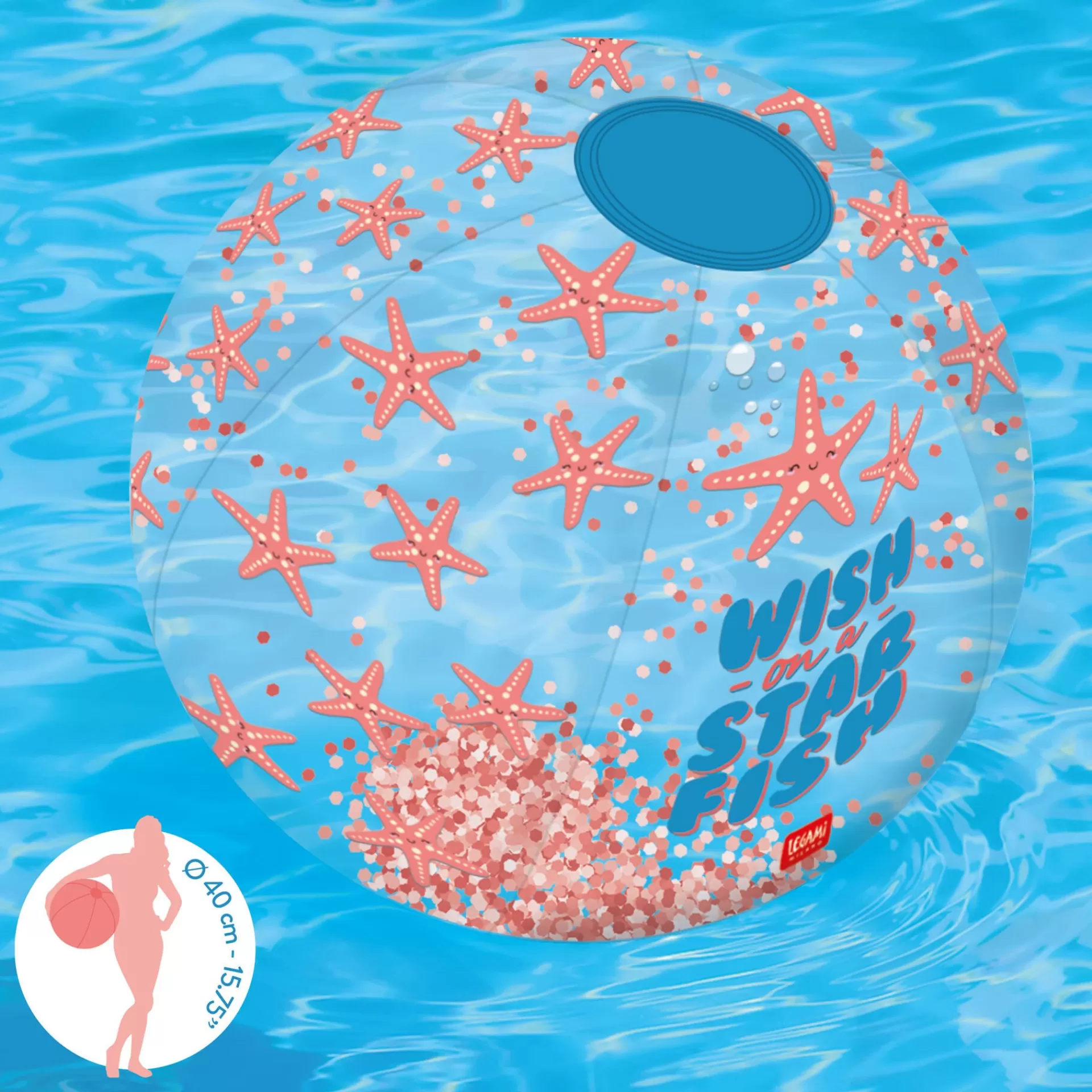 Legami Milano Palla da Spiaggia Gonfiabile - Glitter Beach Ball- Giochi Da Spiaggia | Gonfiabili