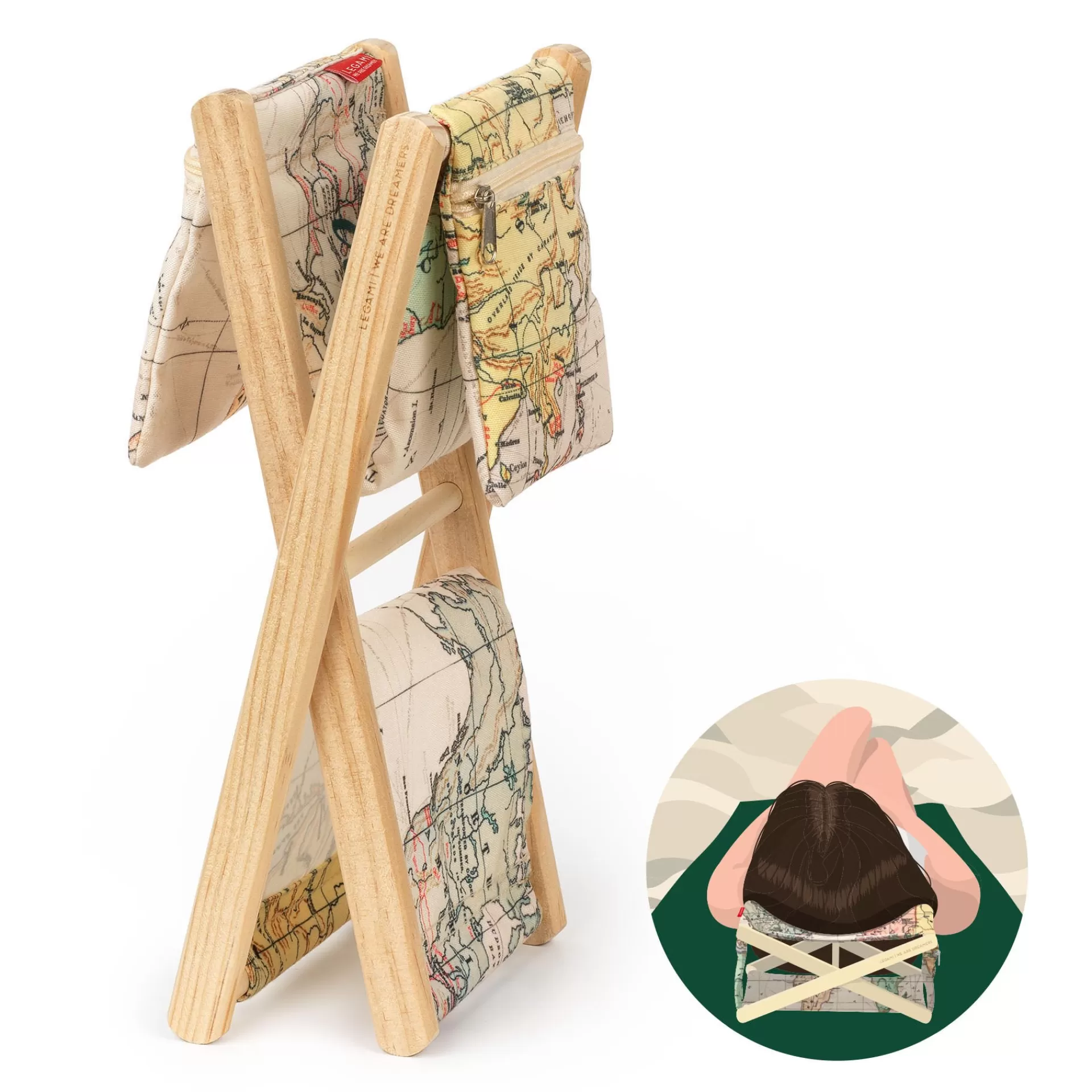 Legami Milano Poggiatesta in Legno - Wooden Headrest- Accessori Da Spiaggia