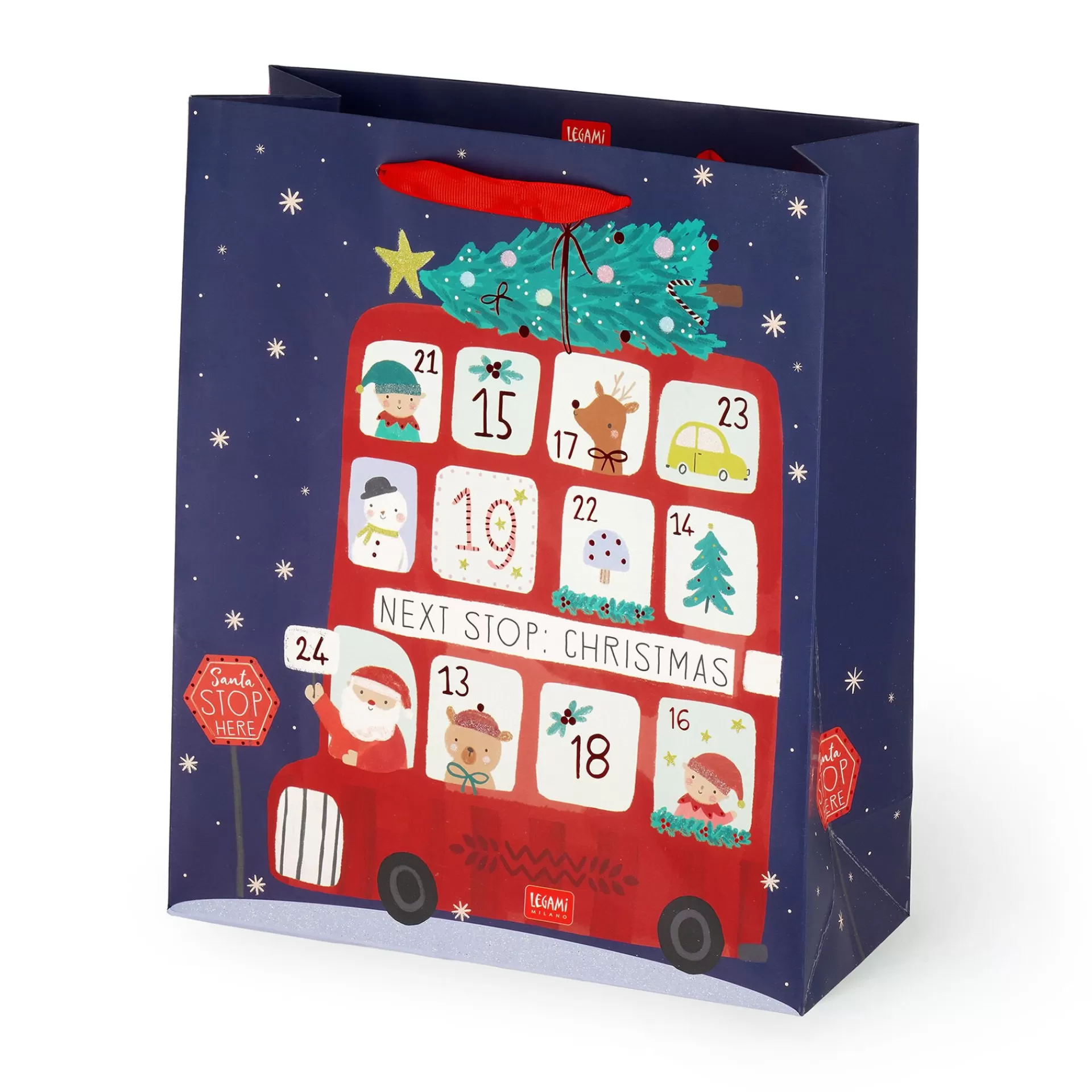 Legami Milano Sacchetto Regalo Natalizio - Large- Sacchetti Regalo Natalizi