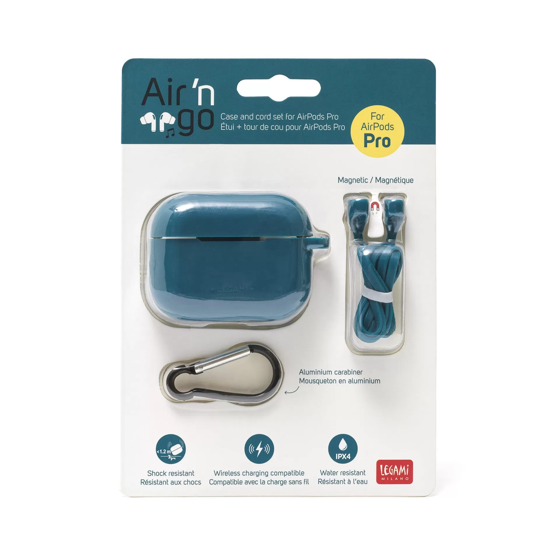 Legami Milano Set Custodia e Cordino per AirPods Pro - Air'n Go- Accessori Per Smartphone Pc Tablet