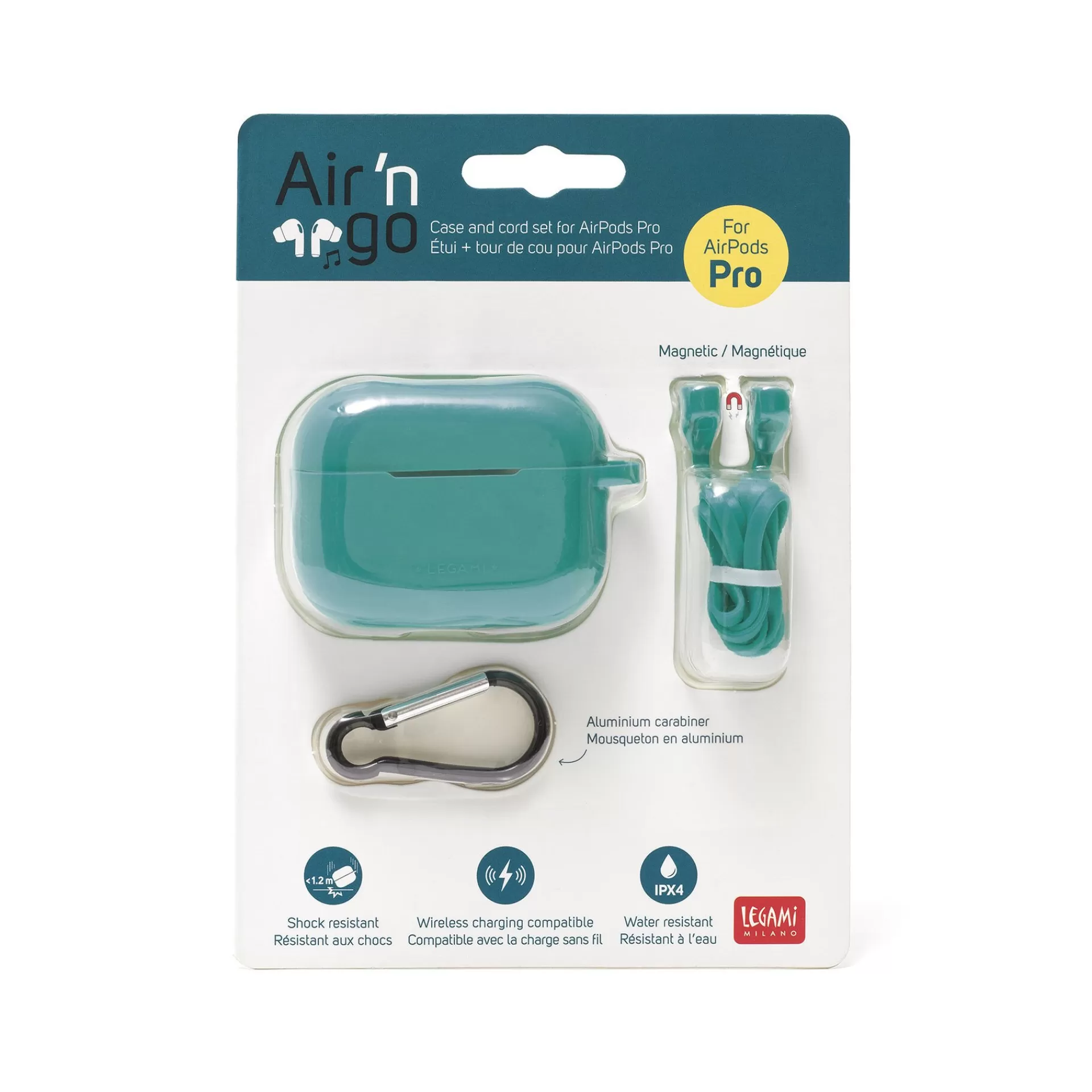 Legami Milano Set Custodia e Cordino per AirPods Pro - Air'n Go- Accessori Per Smartphone Pc Tablet