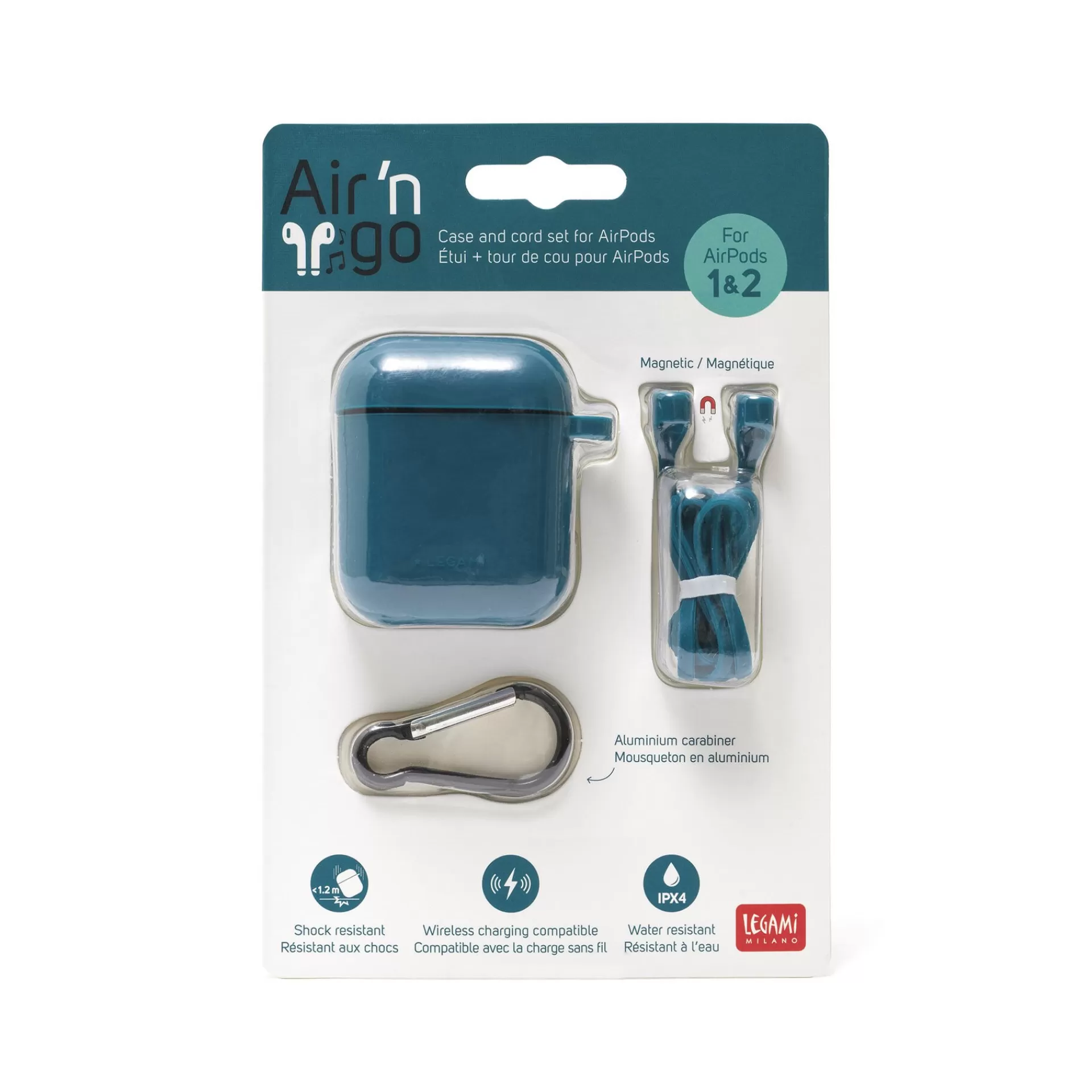 Legami Milano Set Custodia e Cordino per AirPods Pro - Air'n Go- Accessori Per Smartphone Pc Tablet