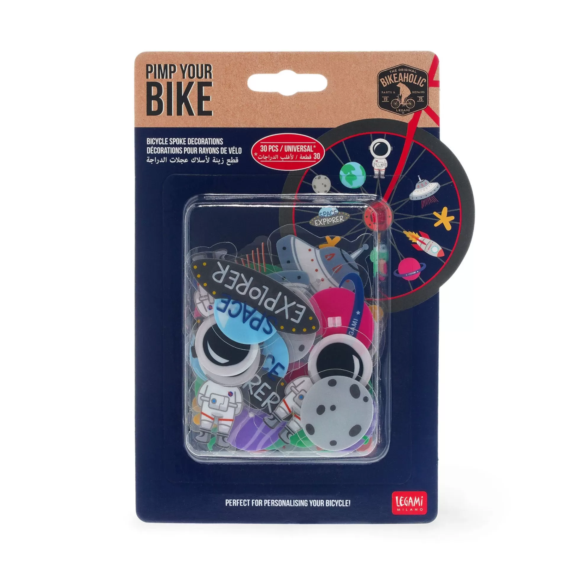Legami Milano Set di 30 Decorazioni per i Raggi della Bicicletta- Accessori Bici