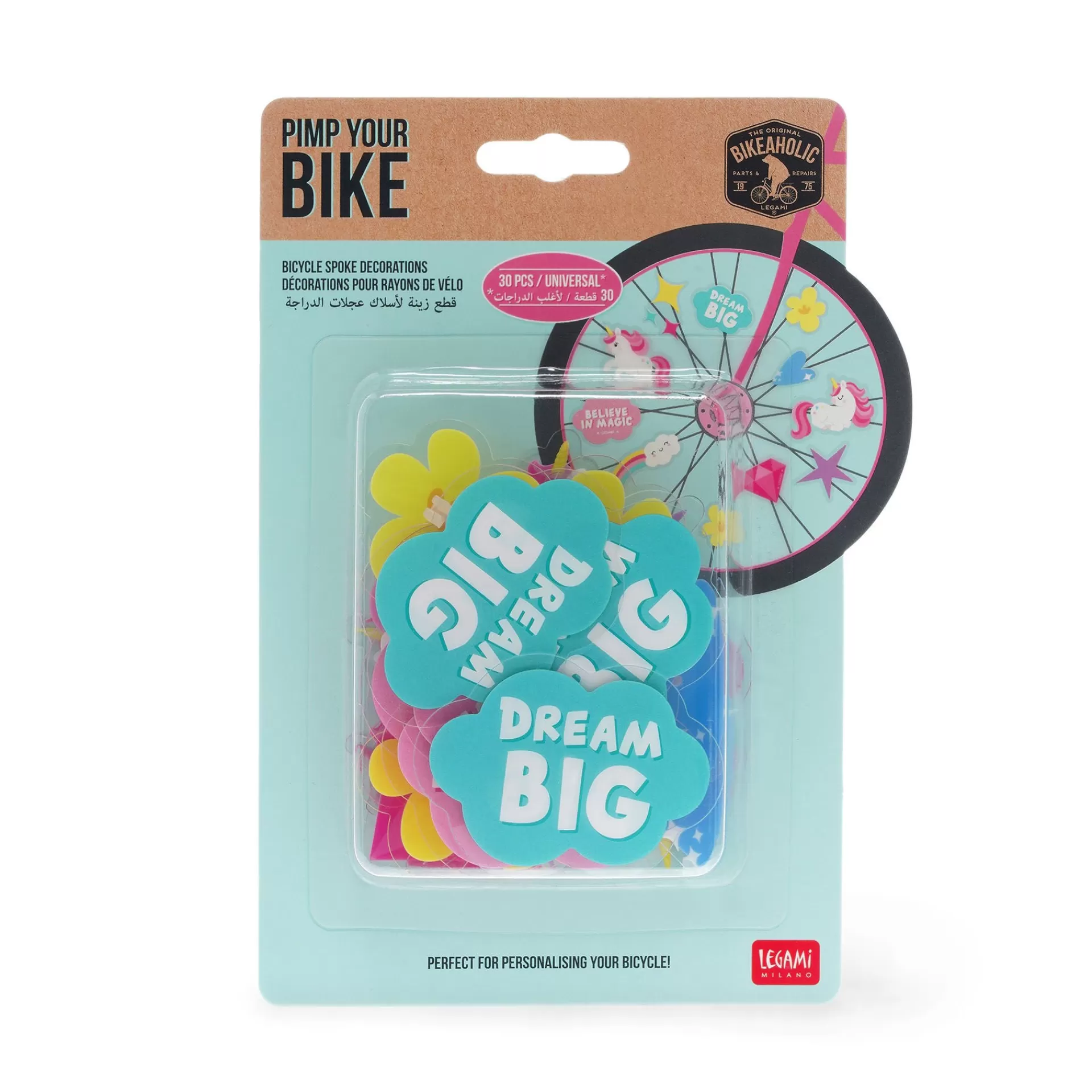 Legami Milano Set di 30 Decorazioni per i Raggi della Bicicletta- Accessori Bici