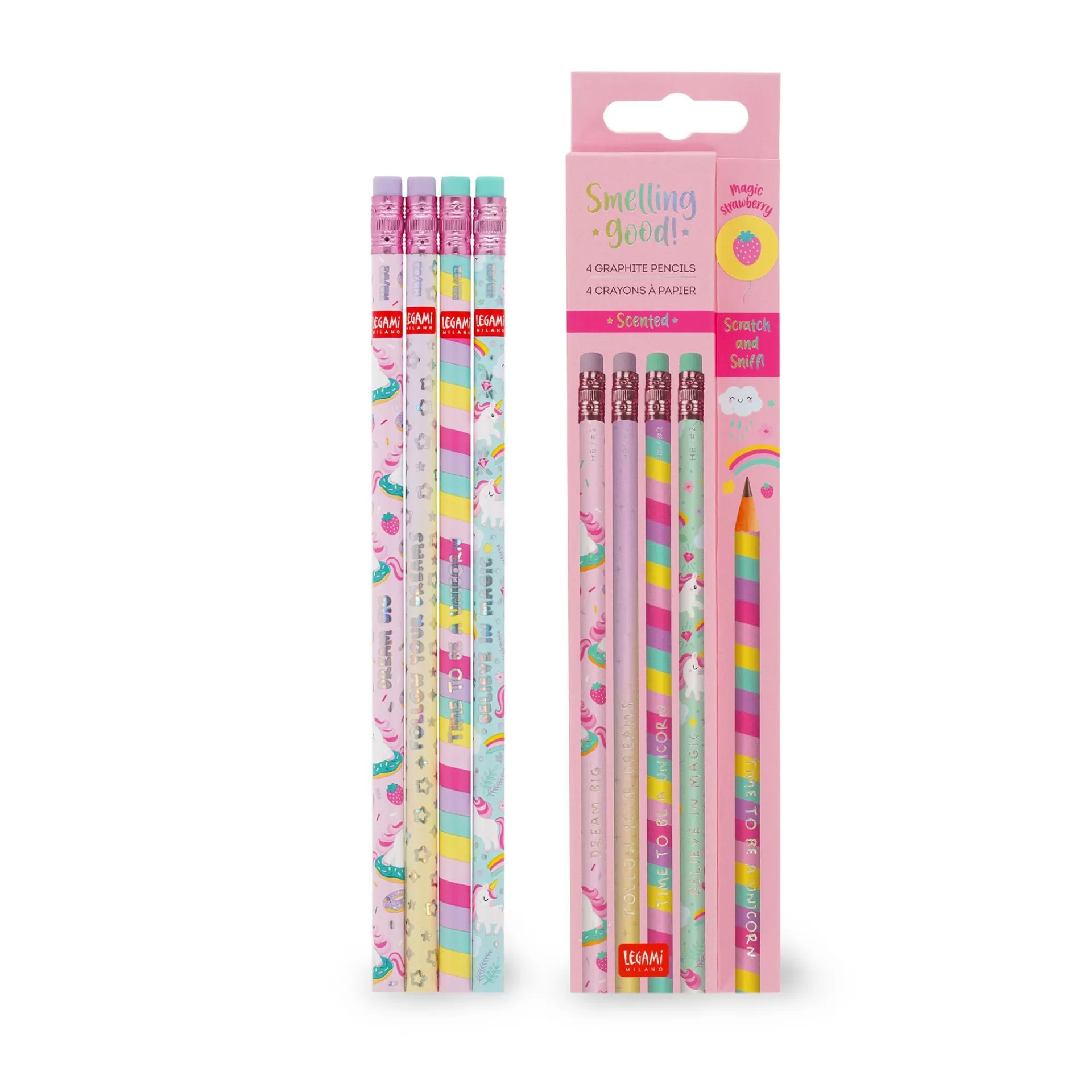 Legami Milano Set di 4 Matite HB Profumate - Smelling Good!- Matite E Pastelli