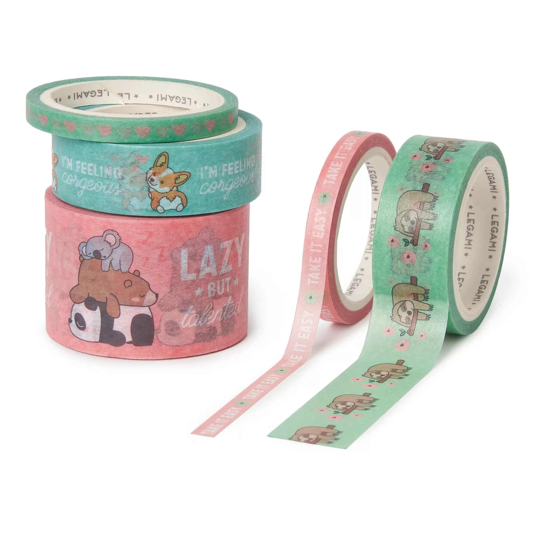 Legami Milano Set di 5 Nastri Adesivi di Carta - Tape By Tape- Altri Accessori Cartoleria