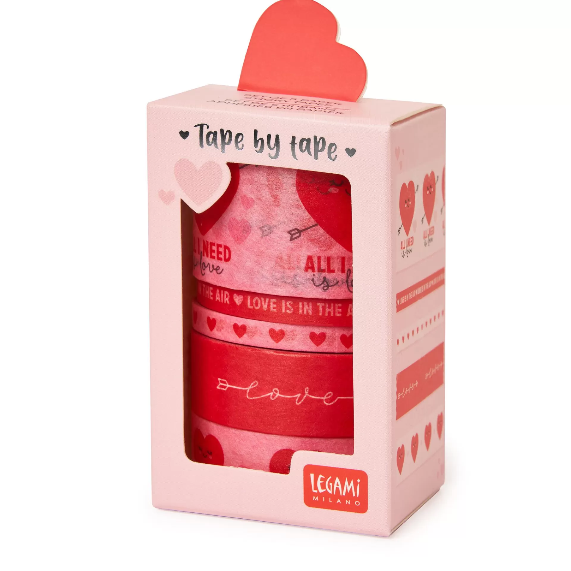Legami Milano Set di 5 Nastri Adesivi di Carta - Tape by Tape- Altri Accessori Cartoleria
