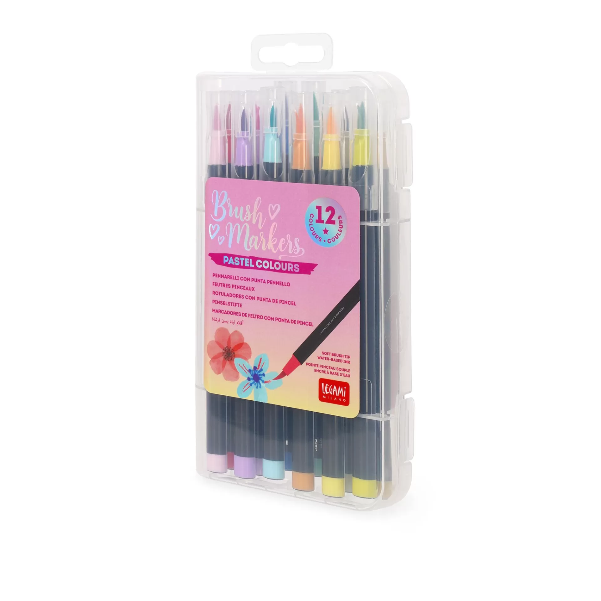 Legami Milano Set di 12 Pennarelli con Punta Pennello - Brush Markers- Evidenziatori E Pennarelli