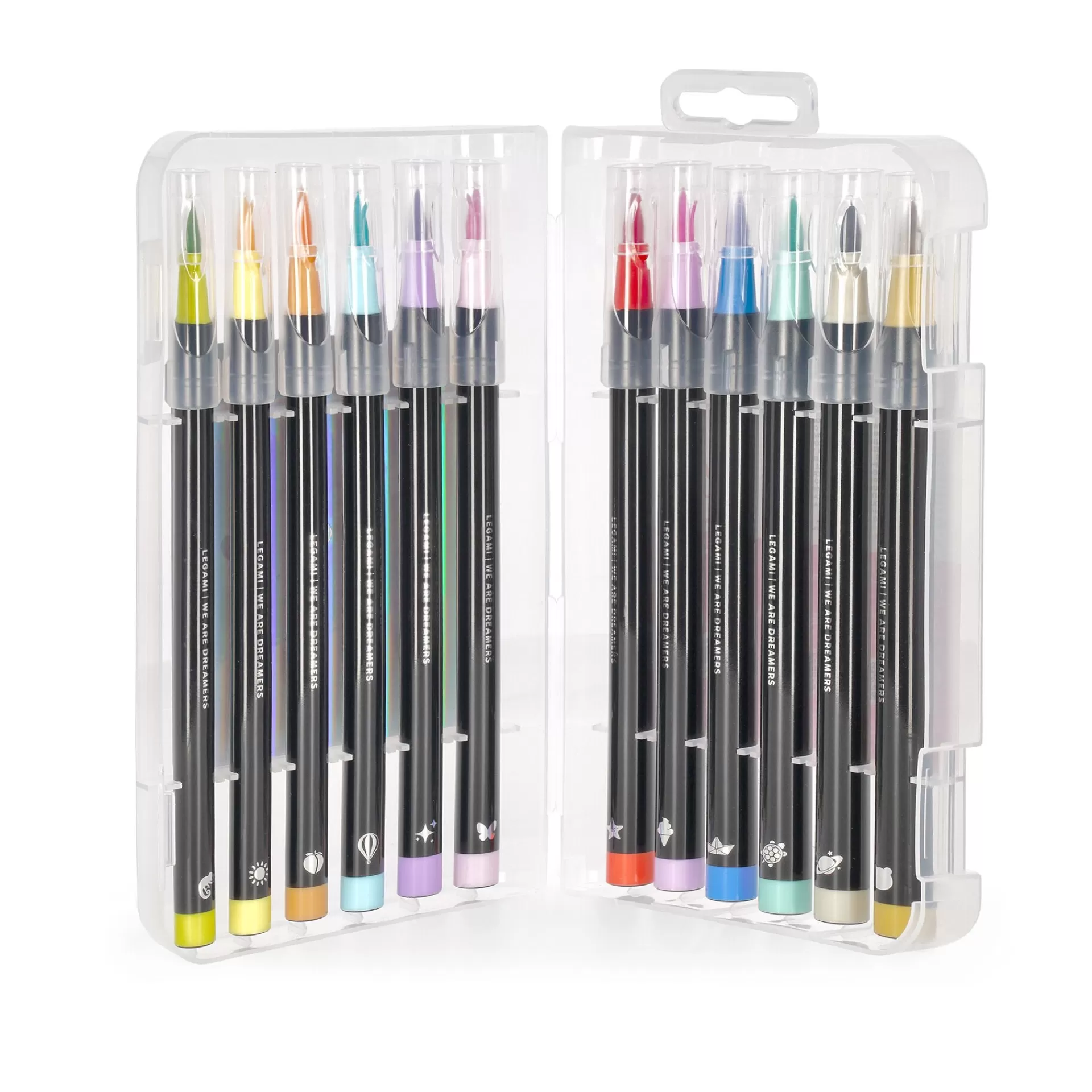 Legami Milano Set di 12 Pennarelli con Punta Pennello - Brush Markers- Evidenziatori E Pennarelli